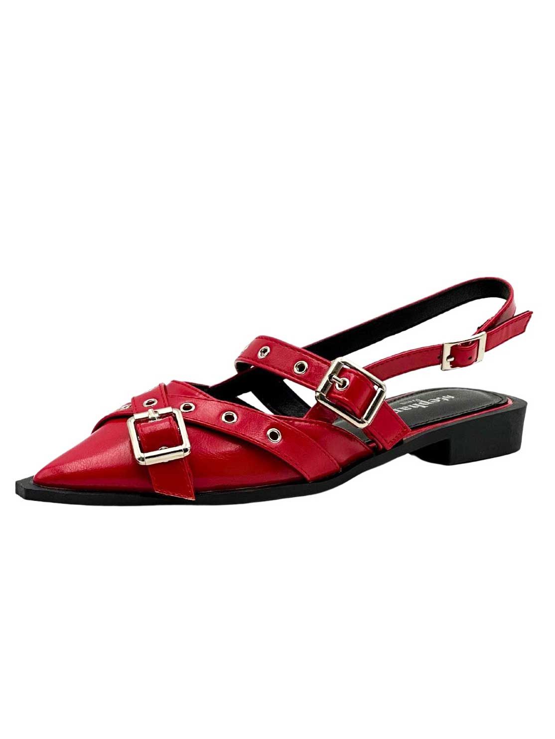 Kelsey - Spetsig sandal med spännen