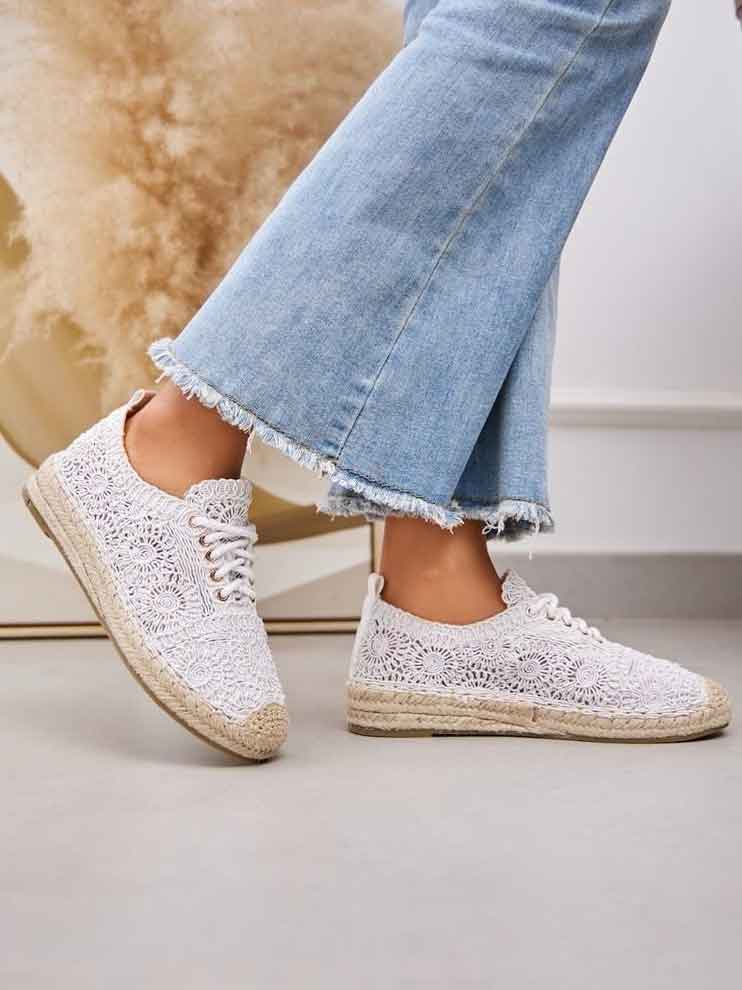 Faida - Söt espadrilles sneaker med spets