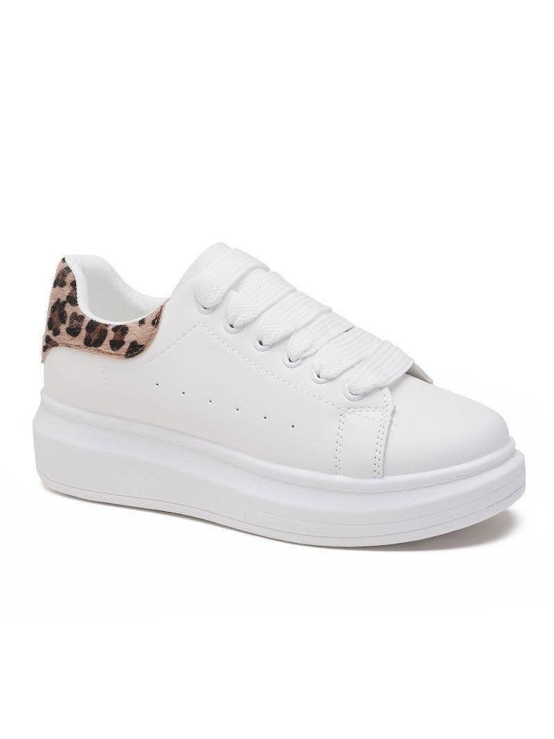 Ferah - Vita sneakers med färgad klack
