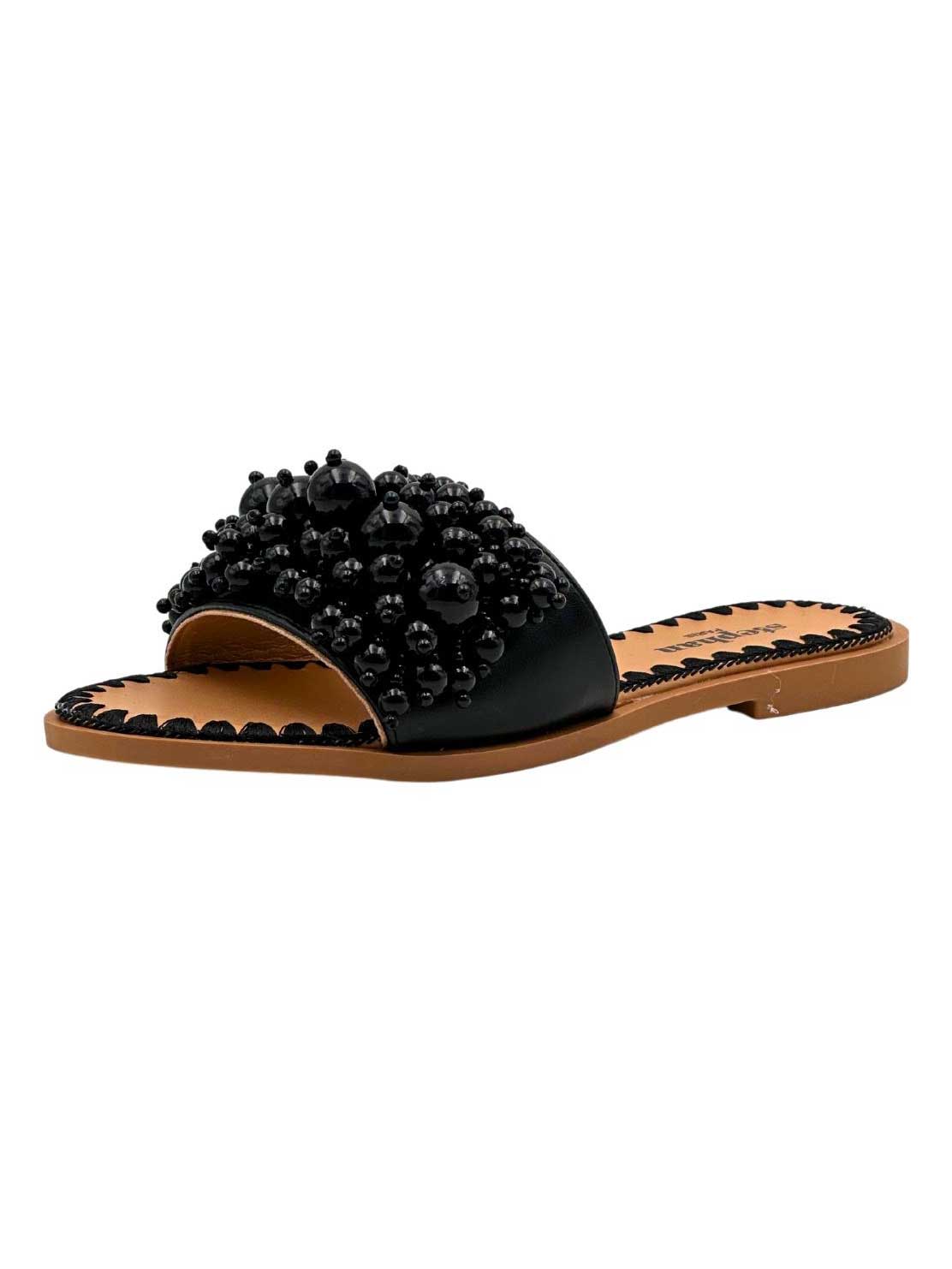 Malaika - Sandaler utsmyckade med stora pärlor