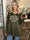 Achilla - Stickad blus med guldtryck framtill - Army