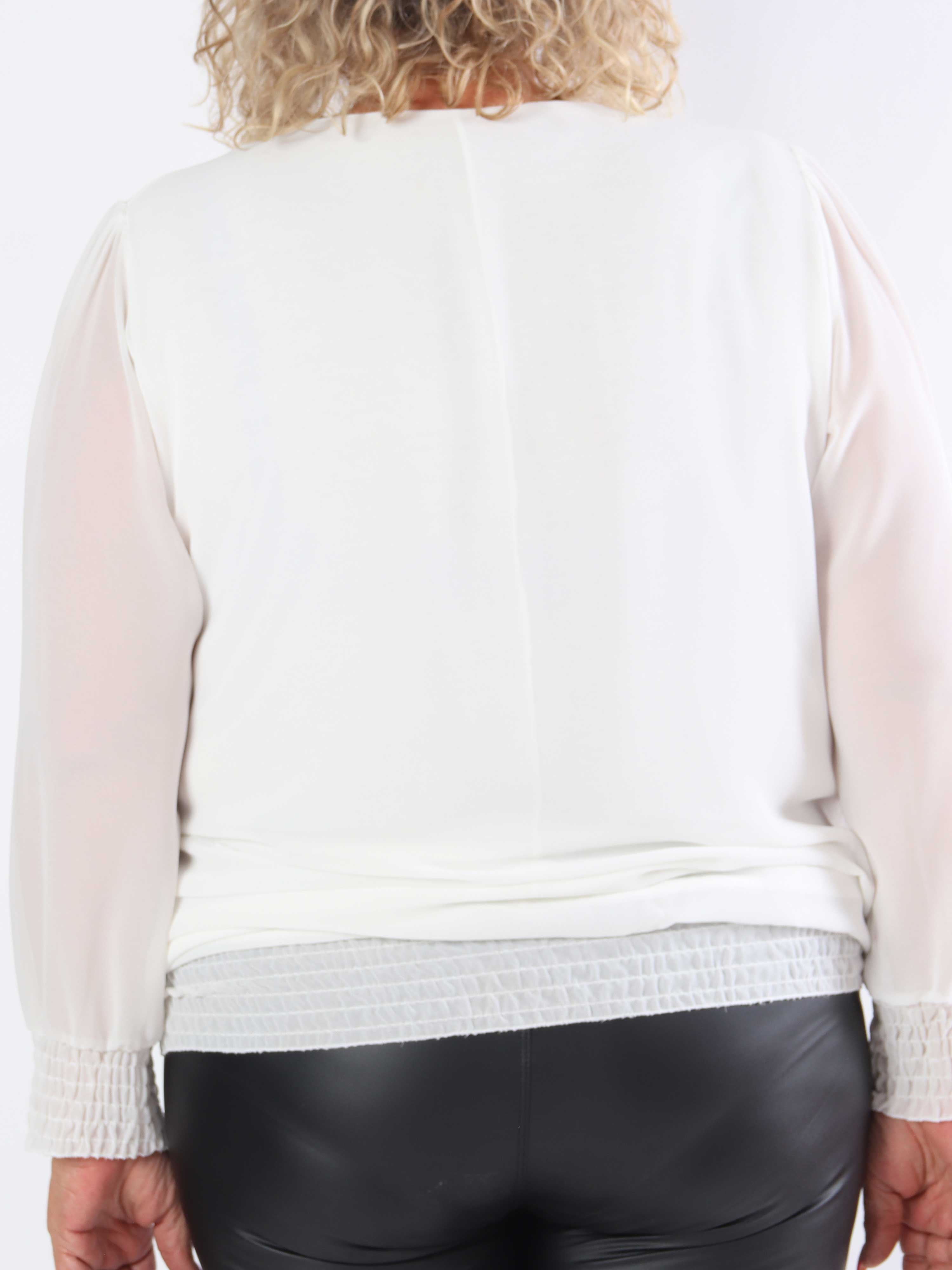 Addison - Plus size-tunika i chiffong med urringningsdetaljer