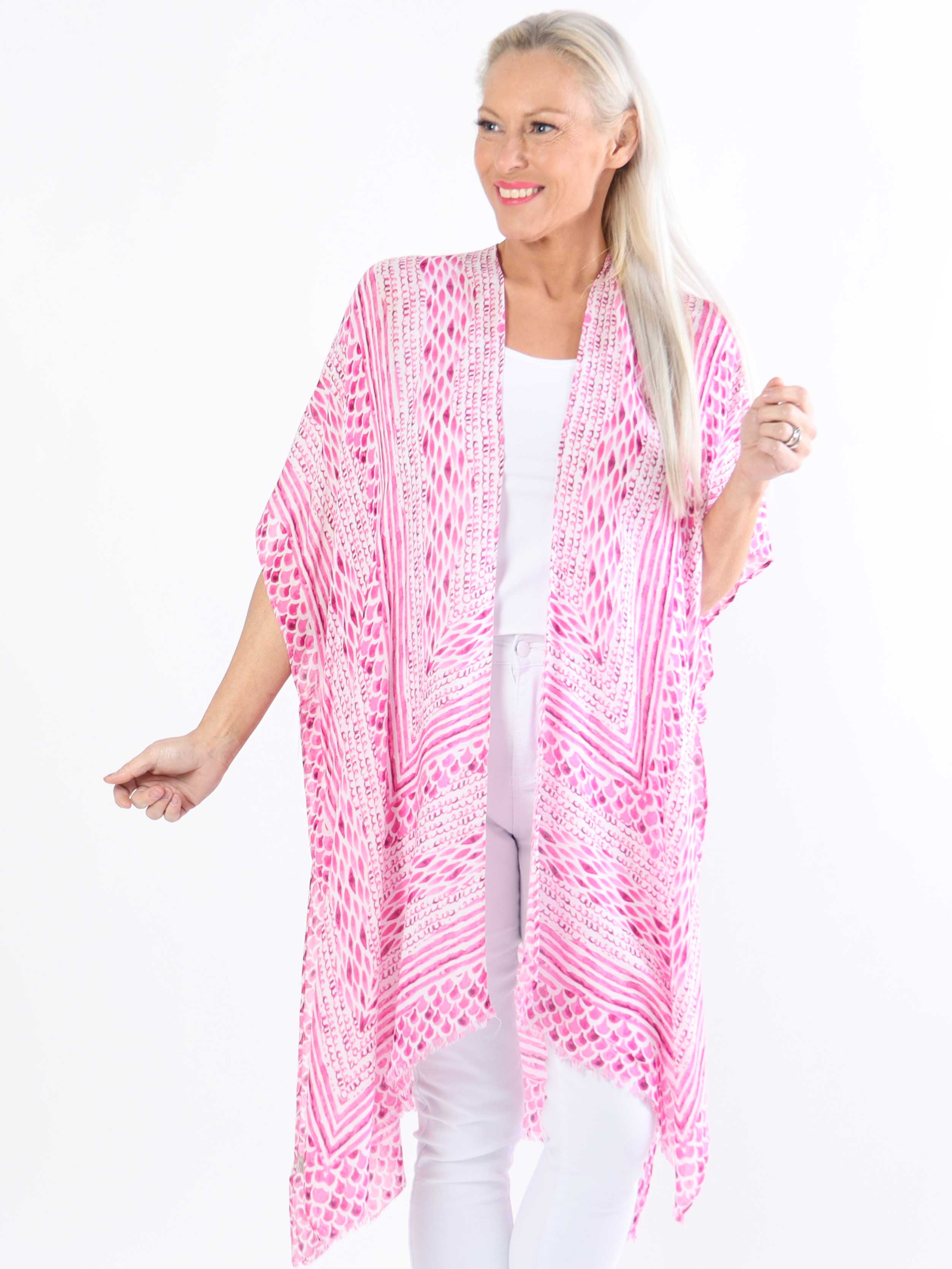 Alexandrine snake - Lätt och luftig plus size kimono i bomull