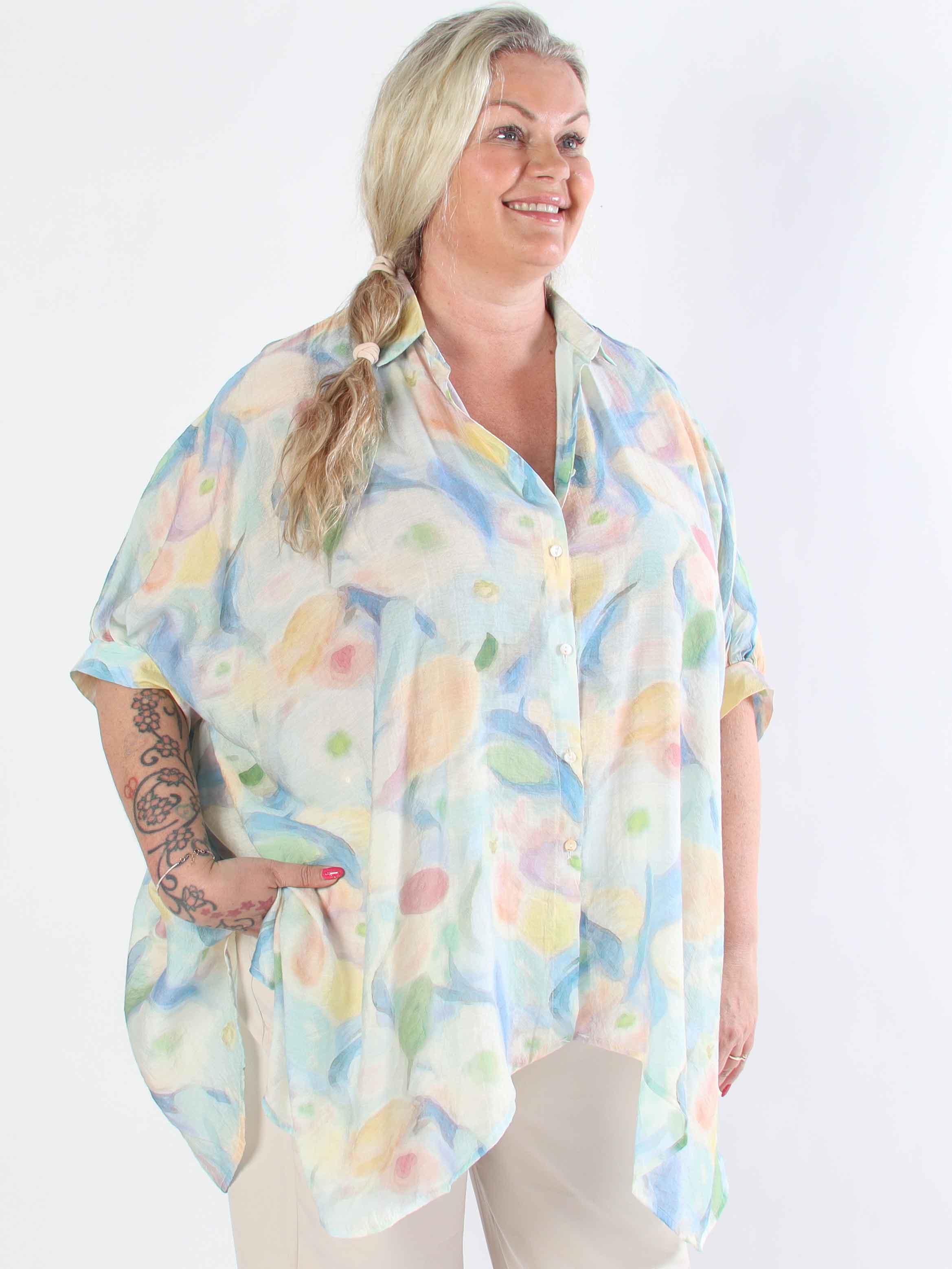 Almine - Mångfärgad plus size-tunika i lös passform