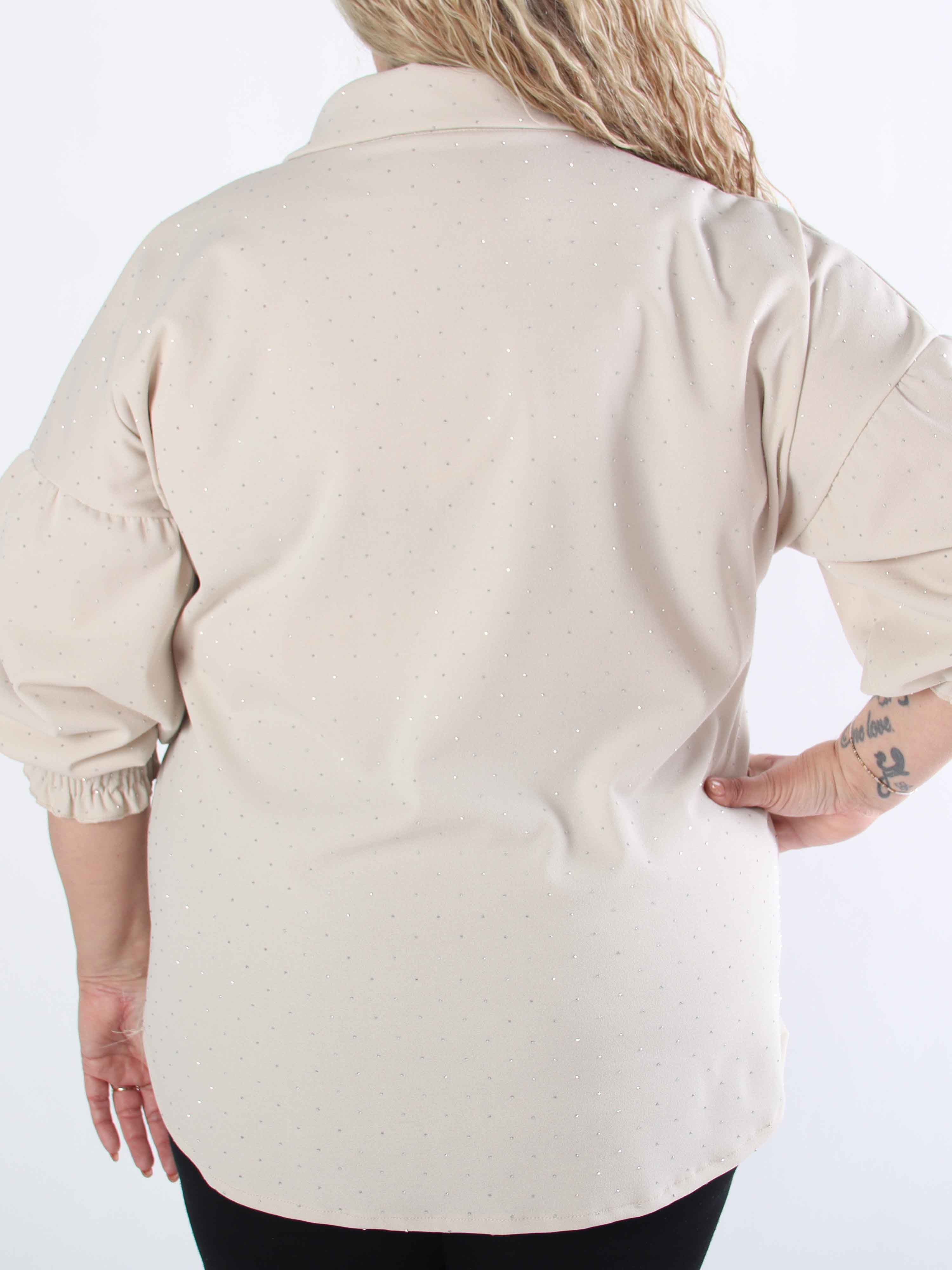 Aria - Plus size-tunika med resårkant och smockade ärmar