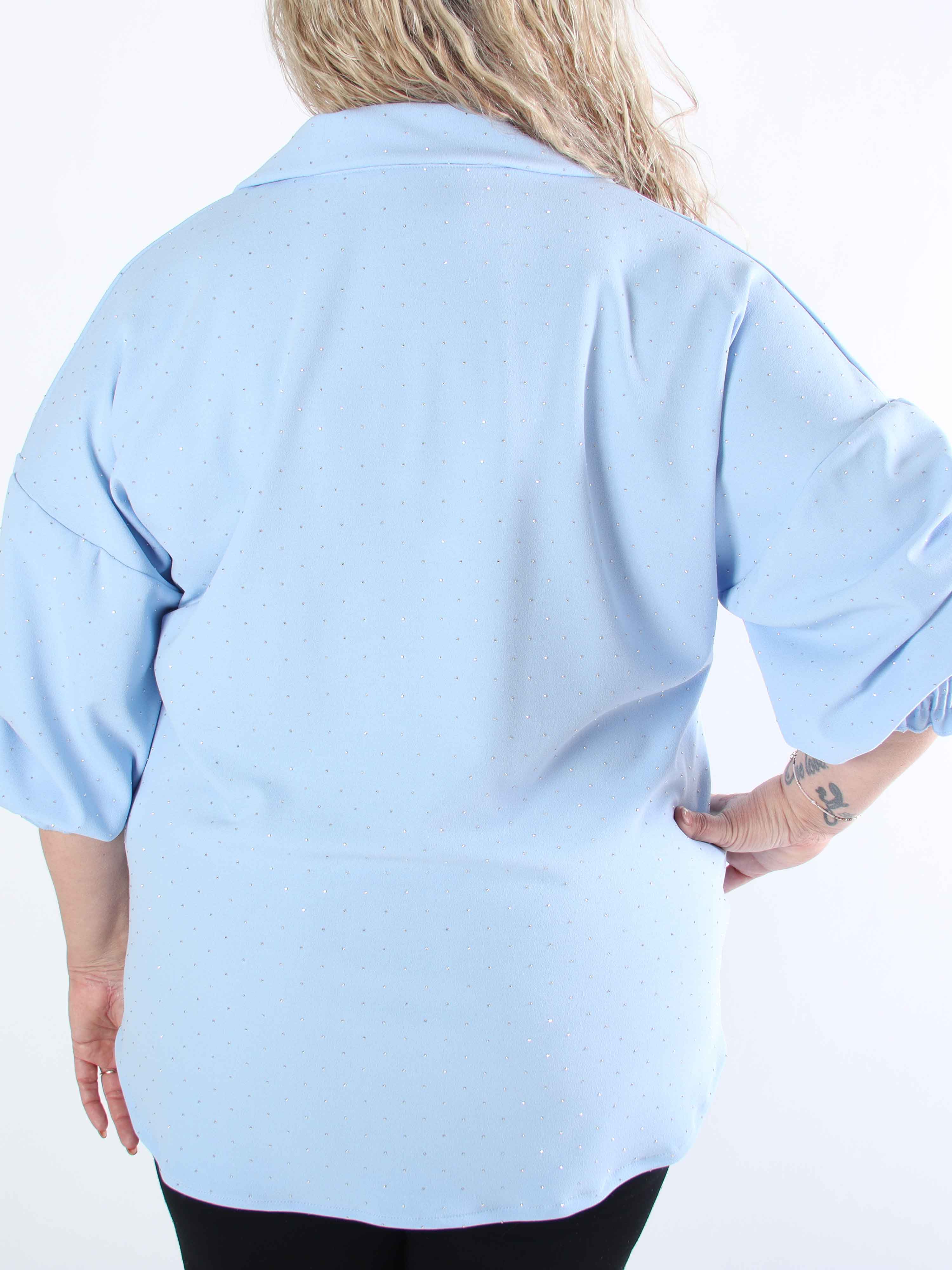 Aria - Plus size-tunika med resårkant och smockade ärmar