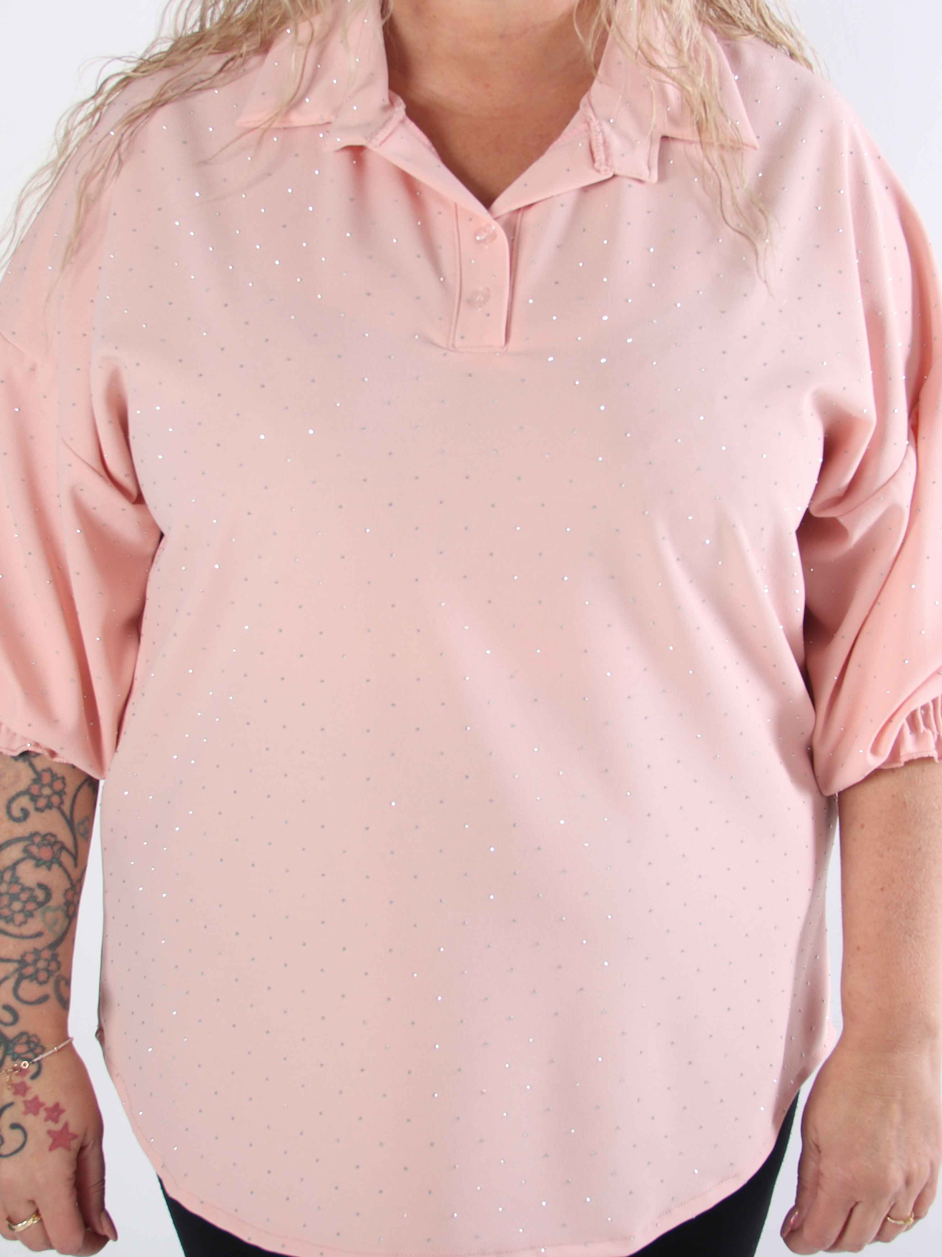 Aria - Plus size-tunika med resårkant och smockade ärmar
