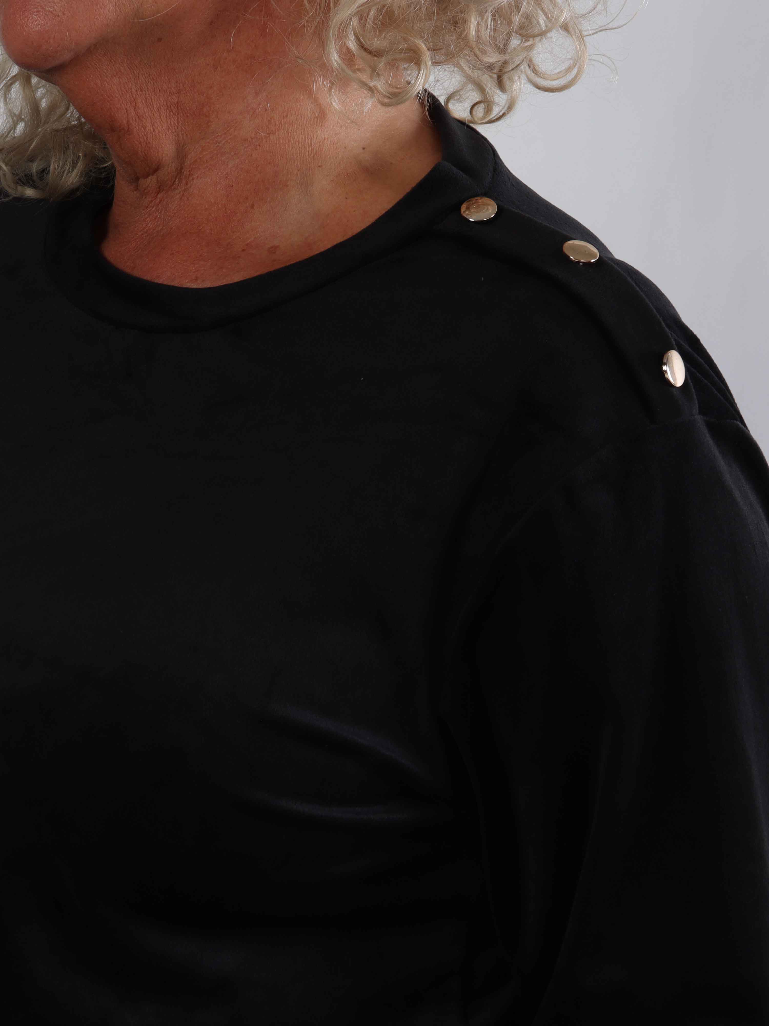 Arina - Plus size mjukisset i velour med guldknappar