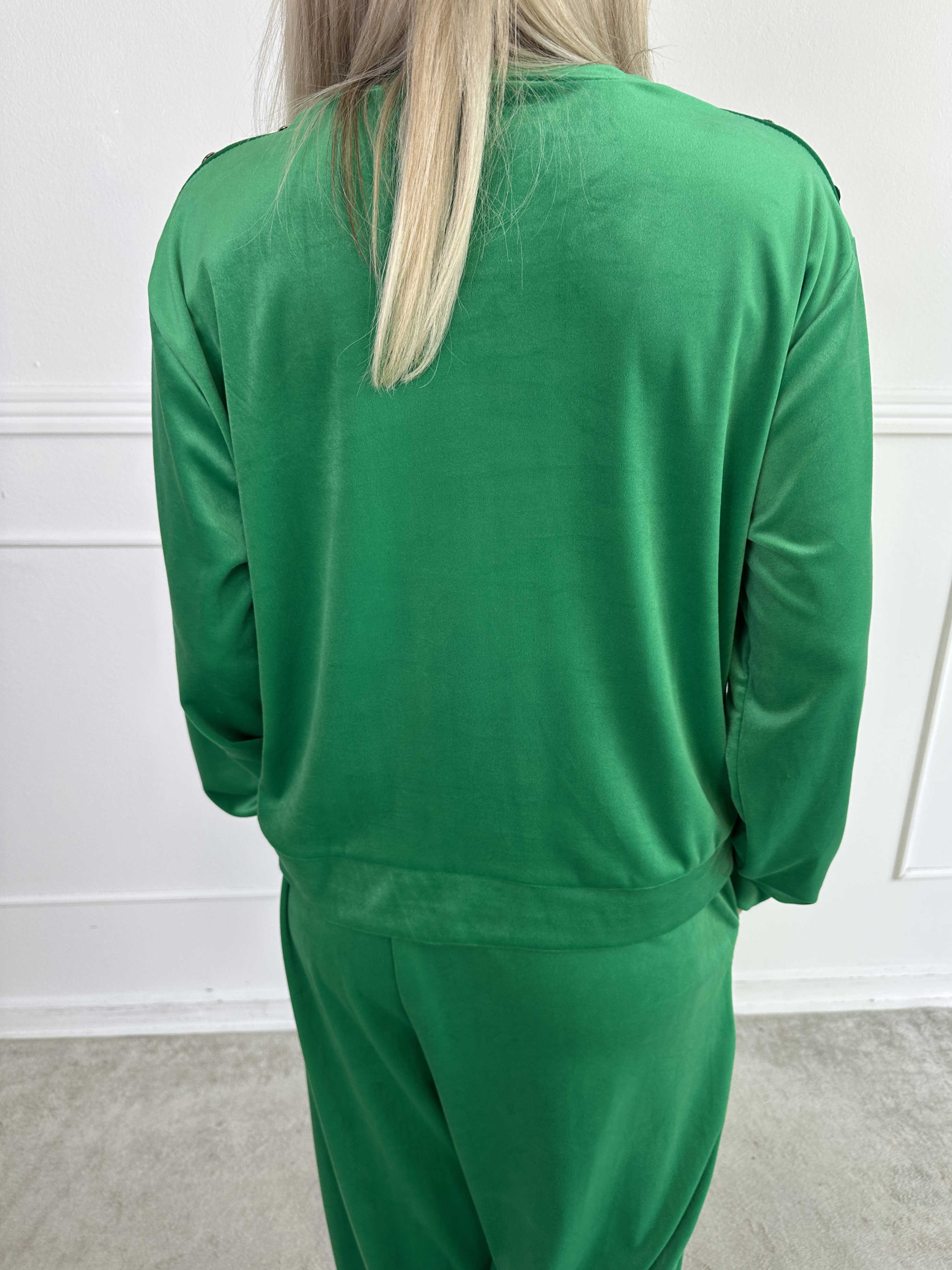 Arina - Mjukisset i velour med guldknappar