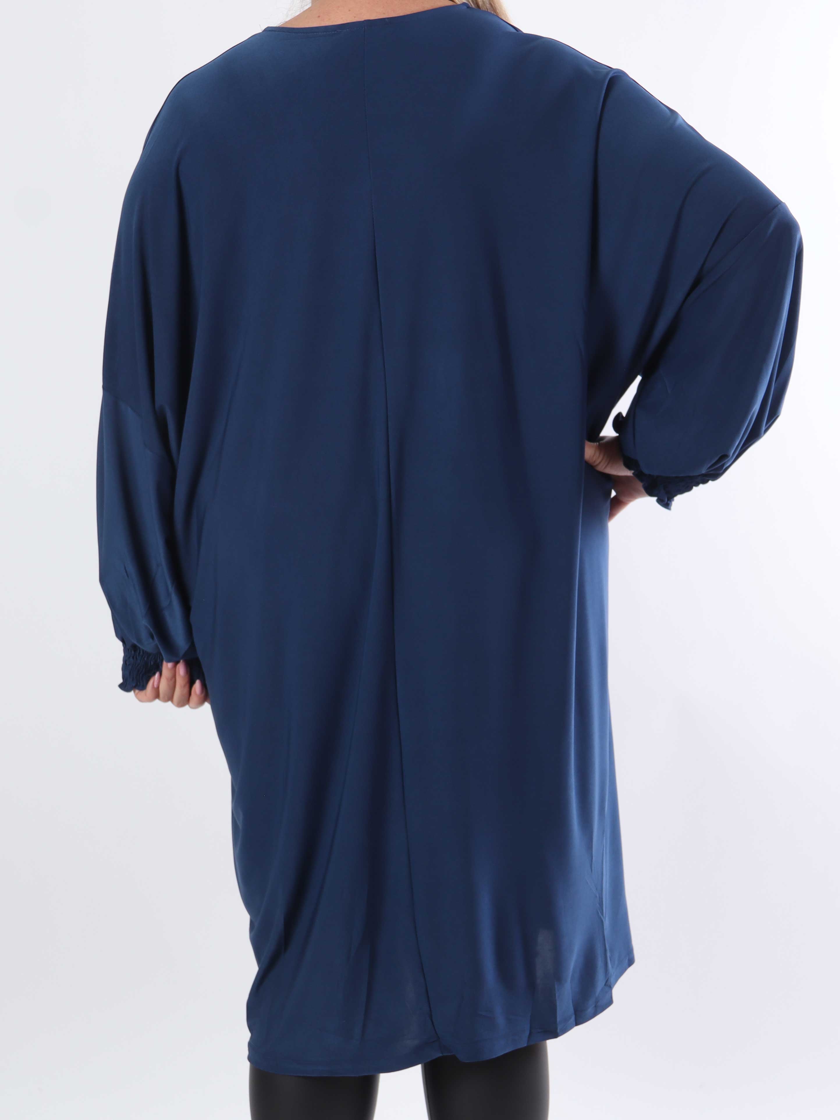 Azmina Plain L/S - Tunikaklänning i plus size med resår och lös passform