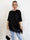 Camemi - Oversized t-shirt med indsyet top med blondekant forneden