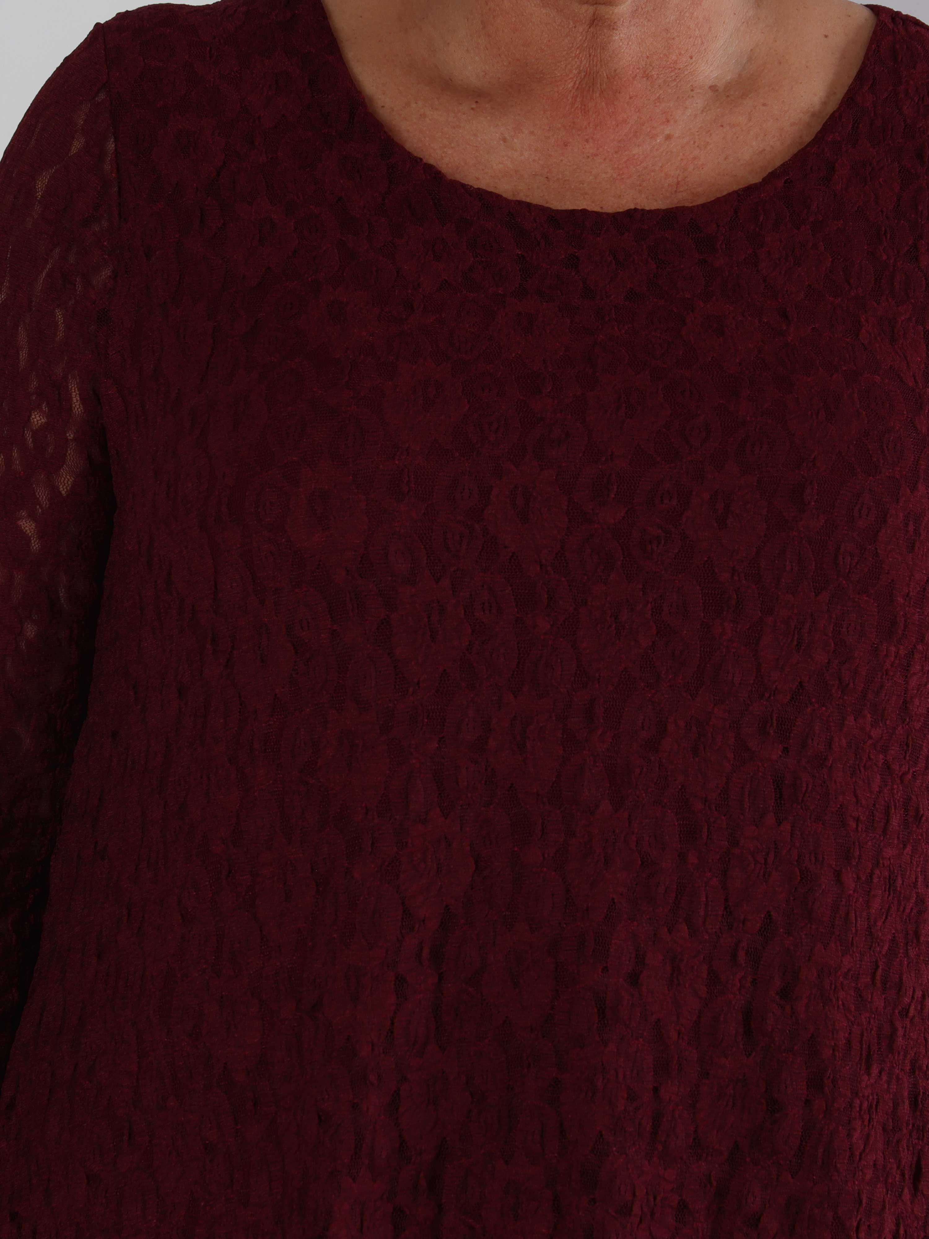 Candidas - Plus size spetstunika med chiffonglager