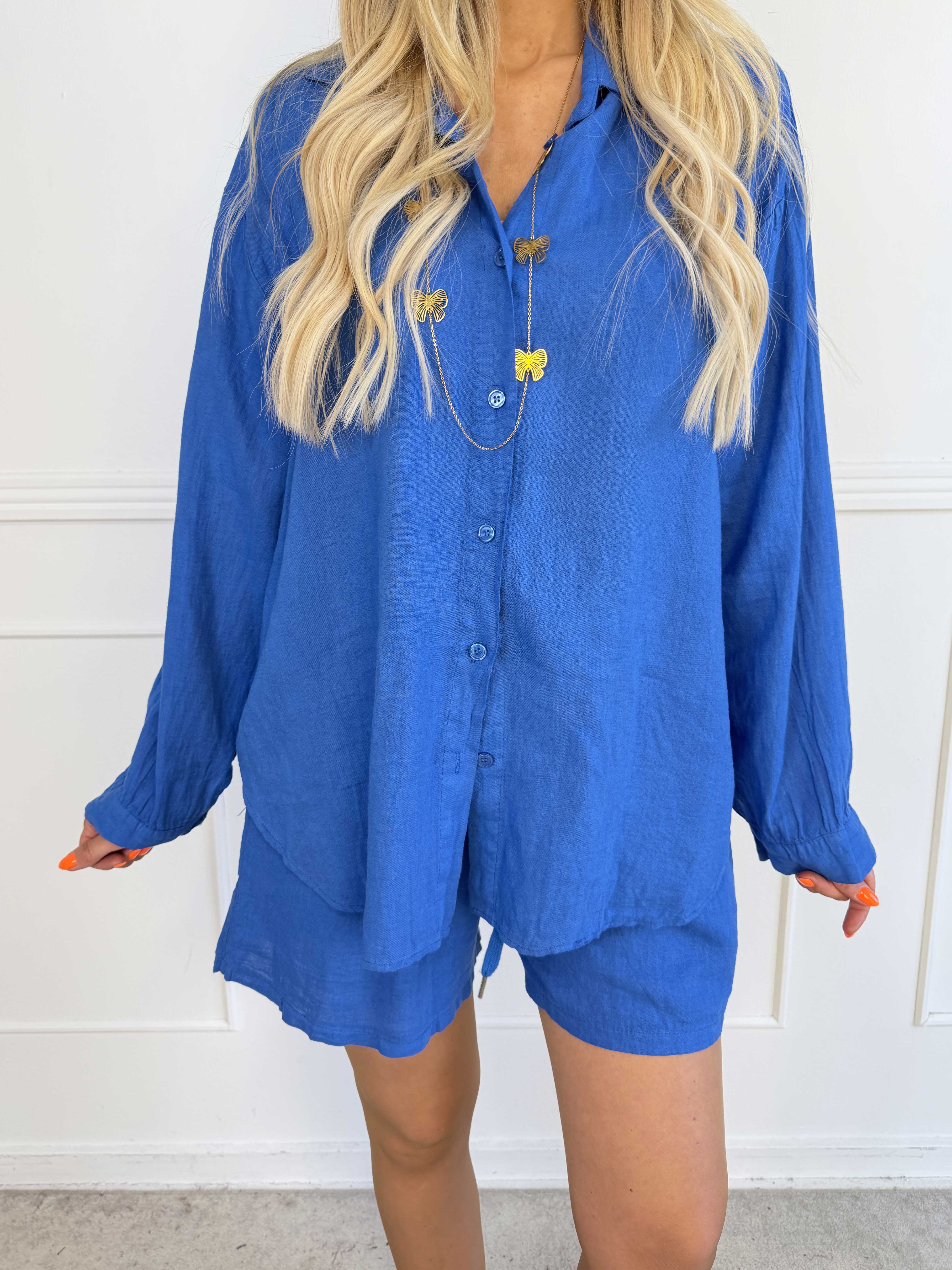 Clara Shirt - Enfärgad skjorta i viskos och linne