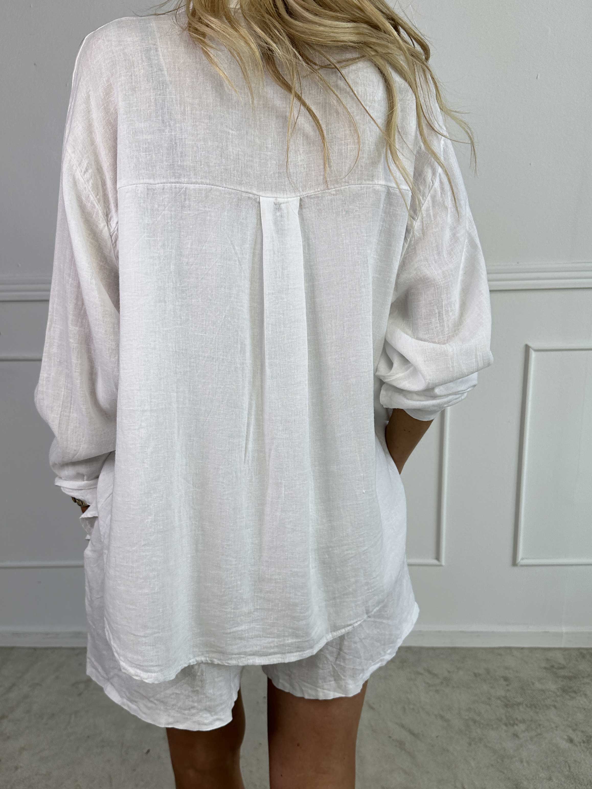 Clara Shirt - Enfärgad skjorta i viskos och linne