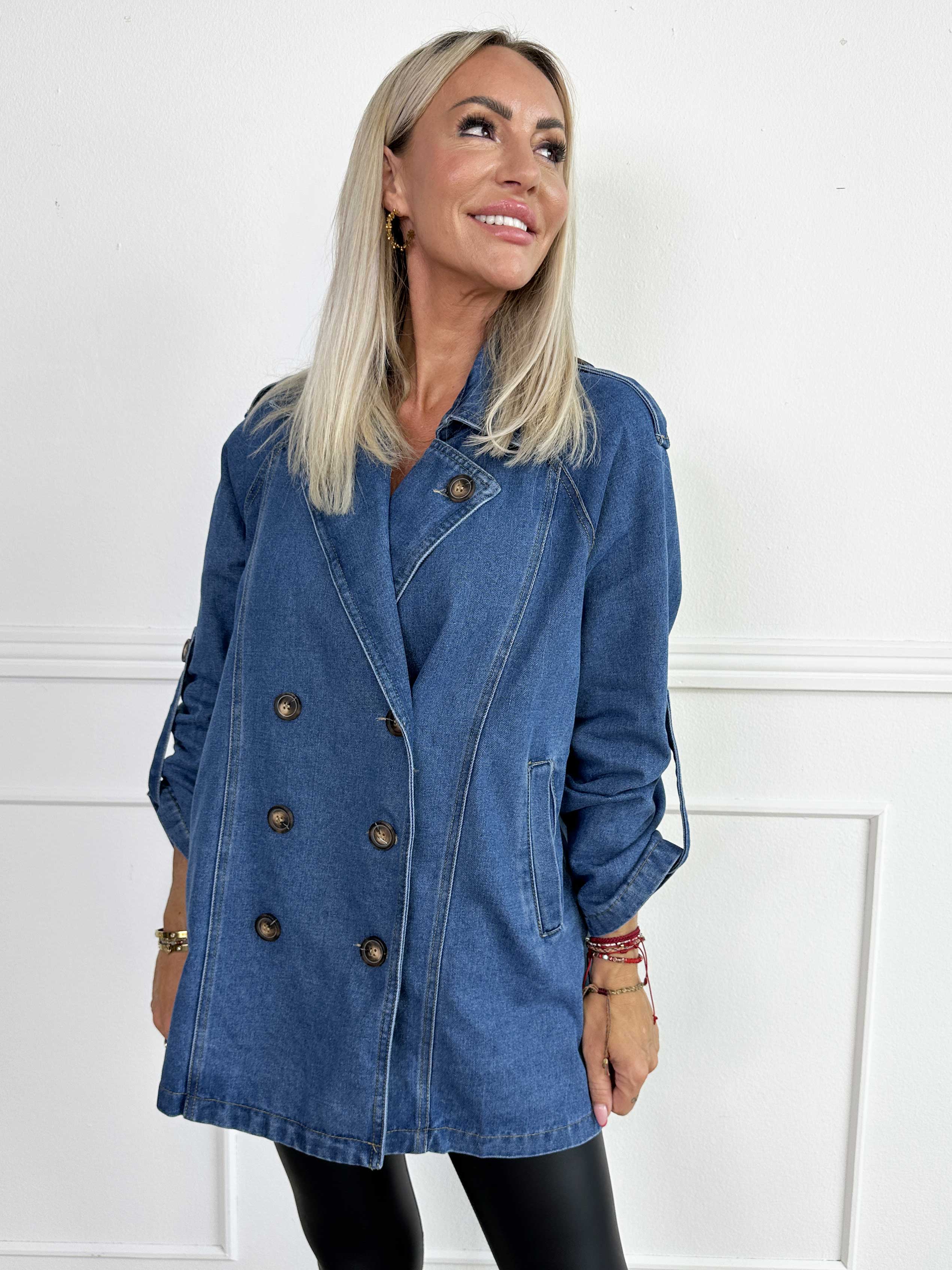 Clarita - Kort kappa i denim