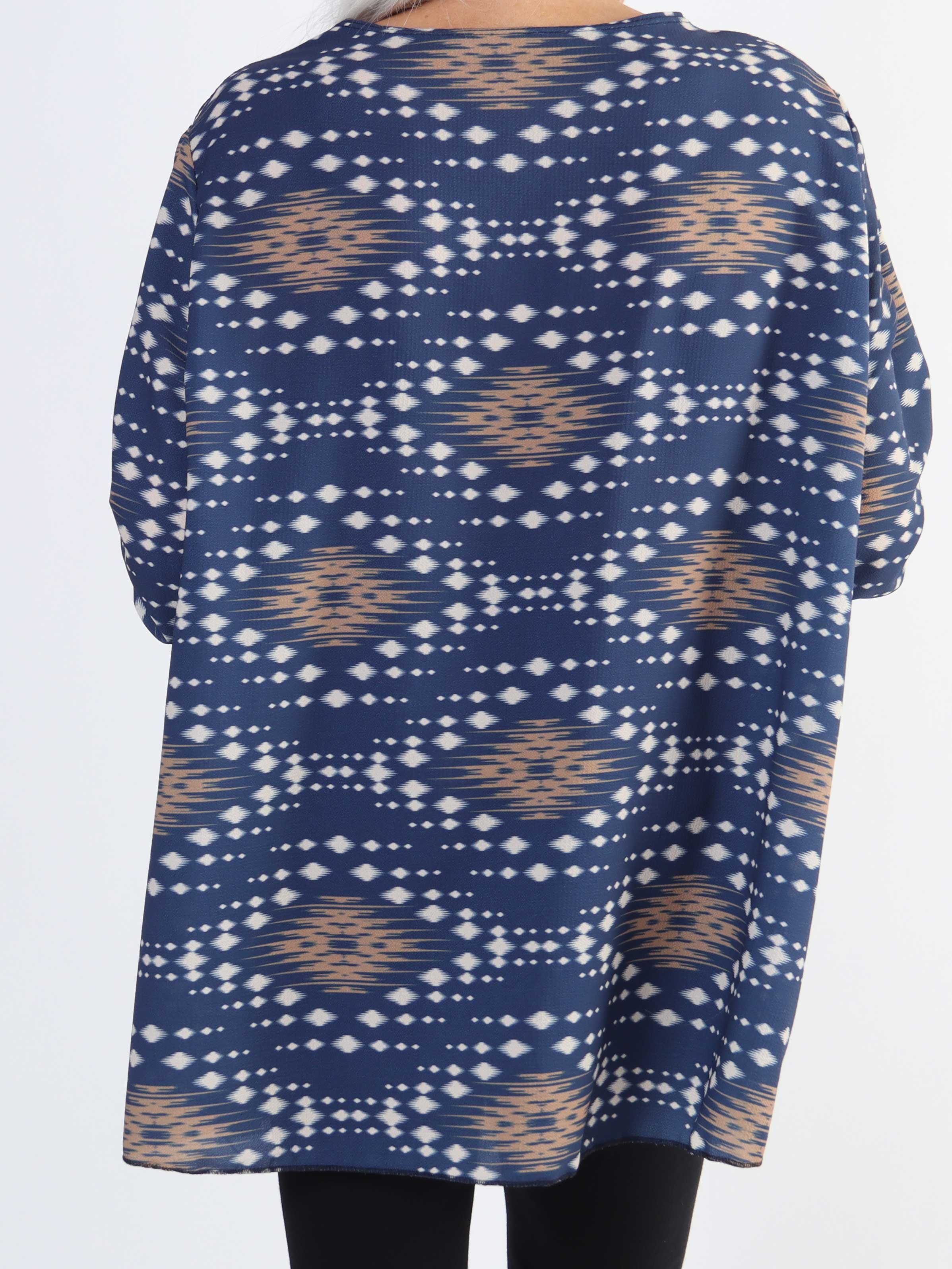 Claudia Pattern - Tunika med tryck och dragkedja i plus size