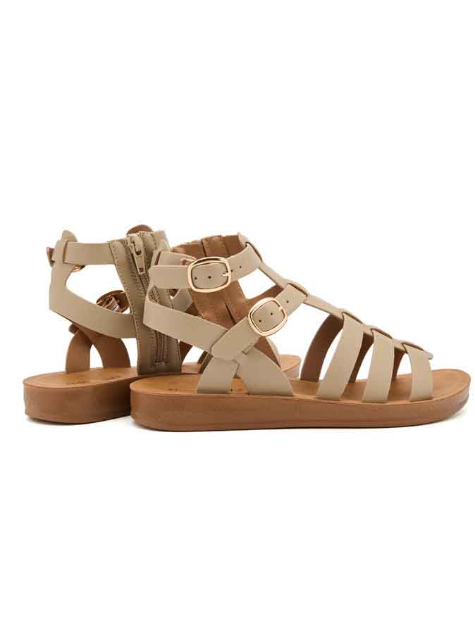Cleopatra - Gladiator sandaler med to guldspænder