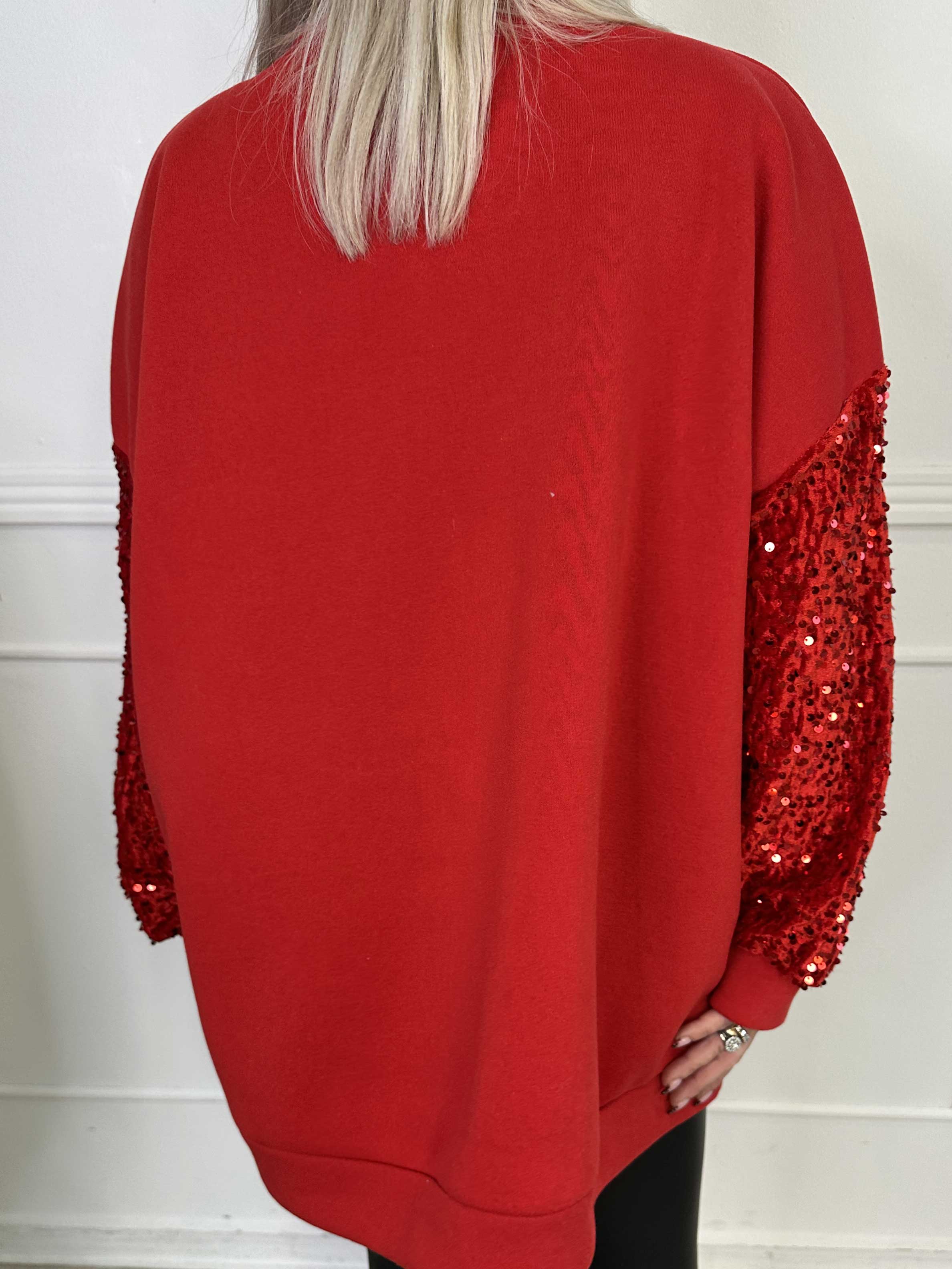 Cytherea - Oversized sweatshirt i bomull med paljetter på ärmarna