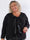 Danya - Fleecekofta i plus size med rosetter i läderlook