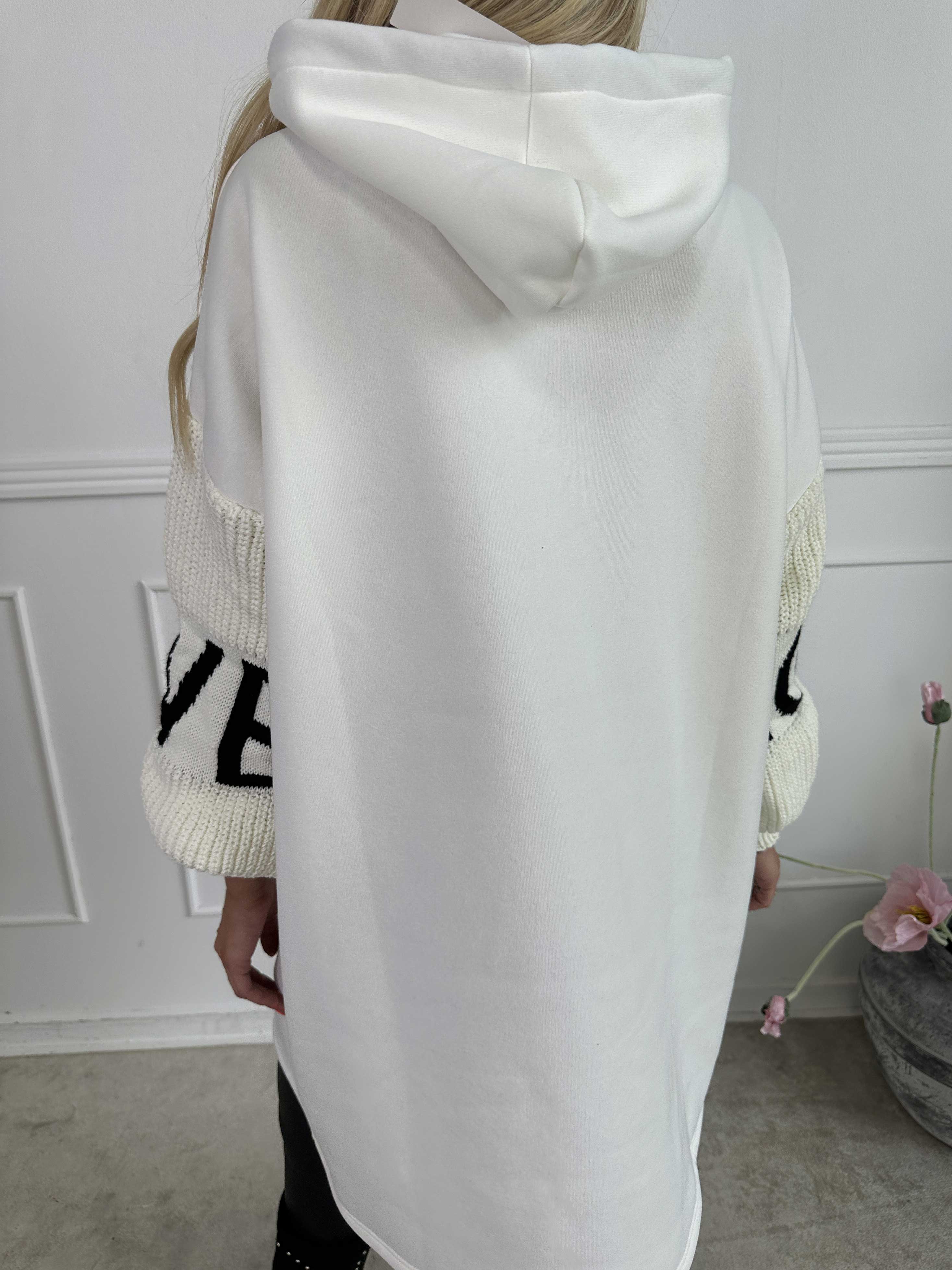 Debbie Hoodie - Oversized hoodie med stickade ärmar