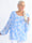Destiny Leaf - Plus size chiffongblus med lövmönster