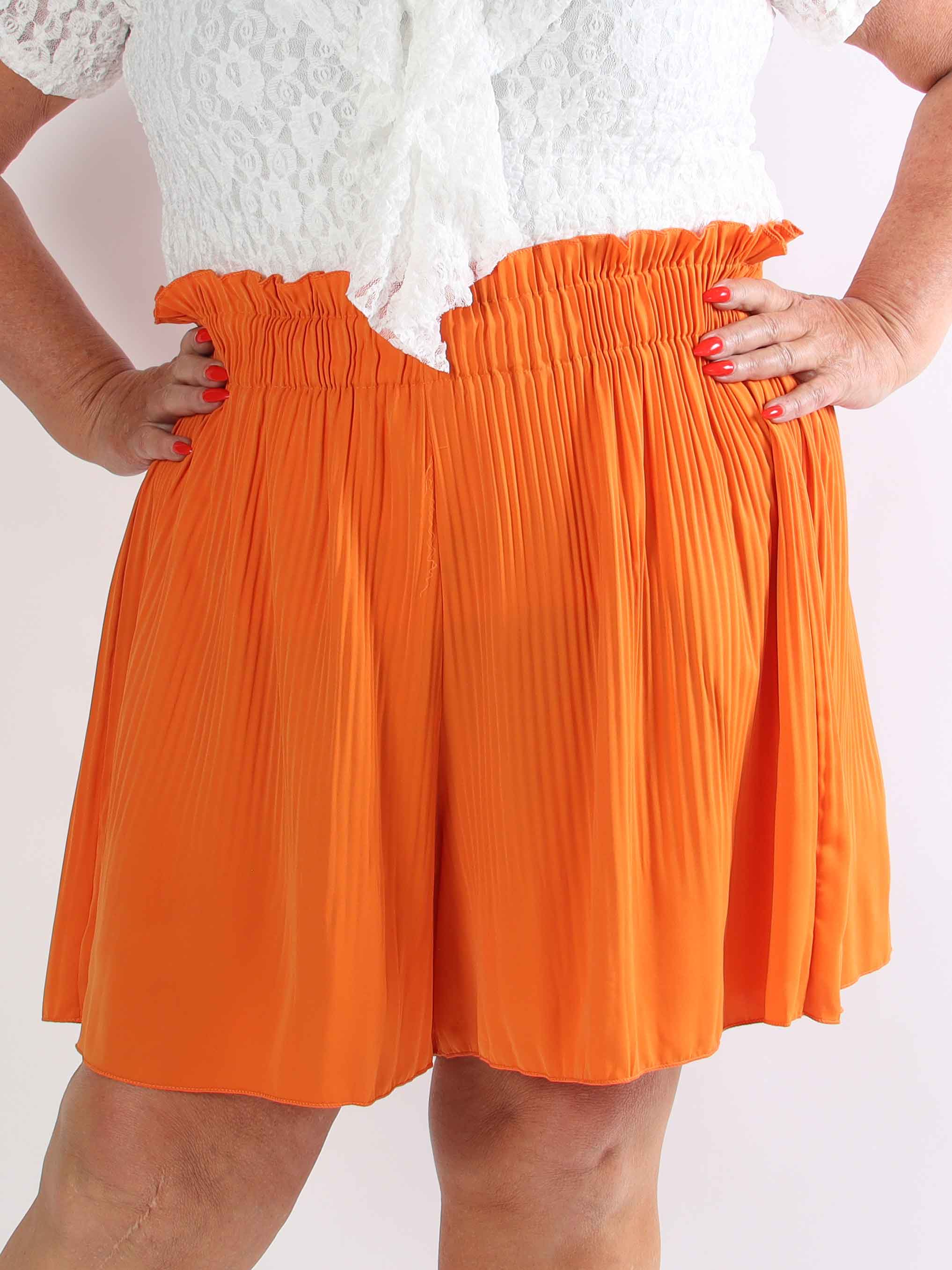 Diddi - Plisseret shorts med elastikkant i livet