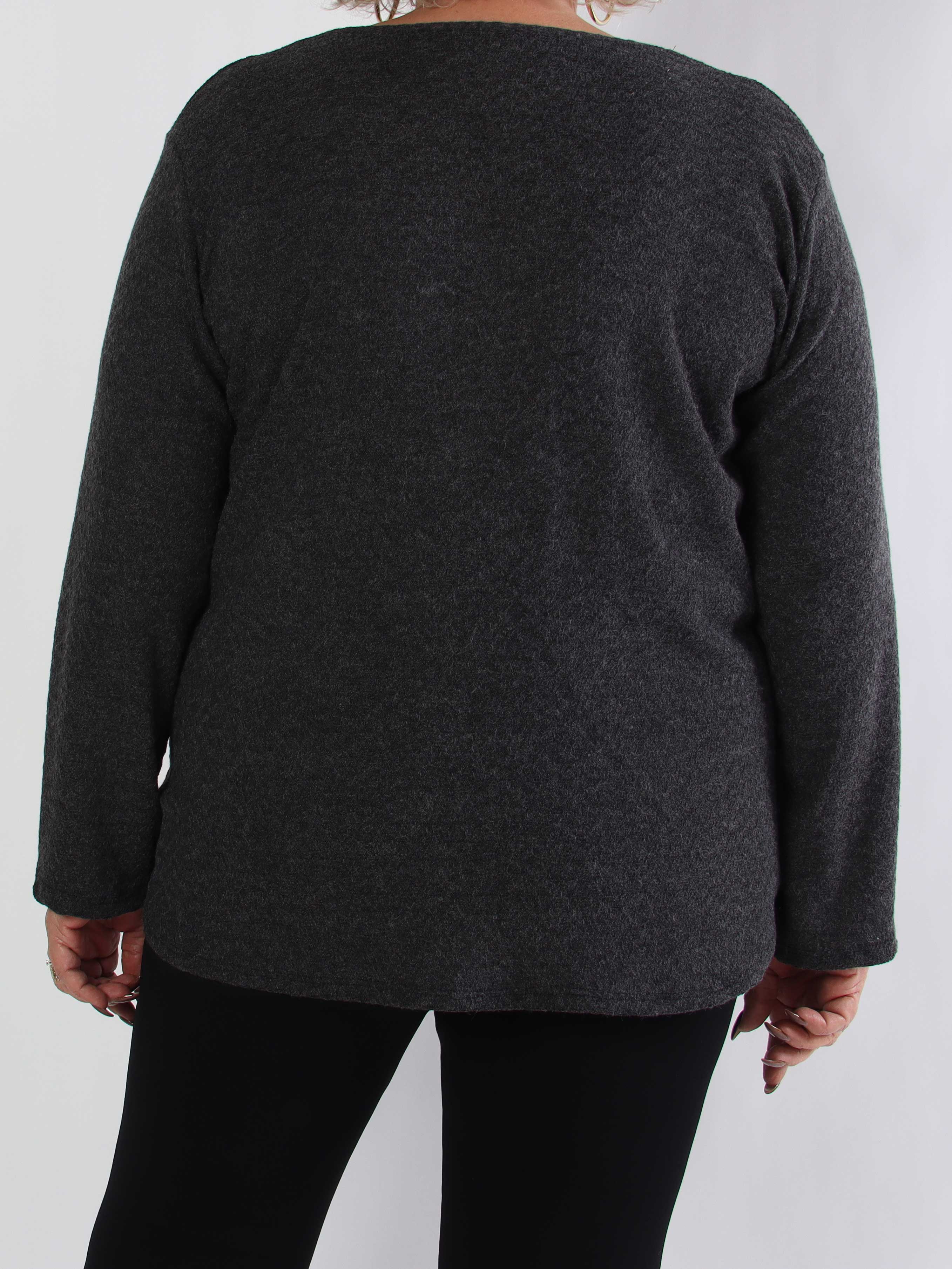 Dido - Enkel plus size tröja med dragkedja