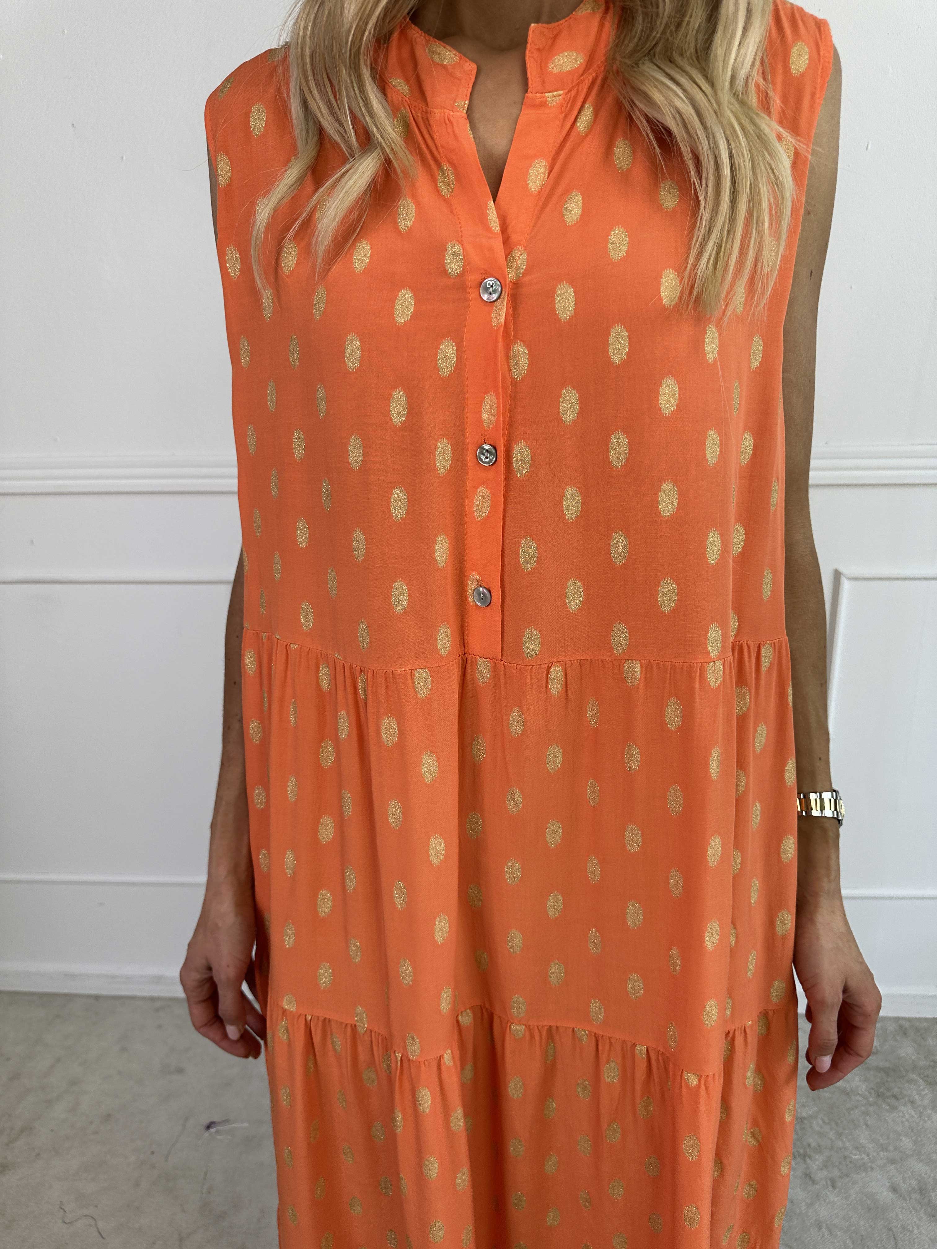 Dotti Gold Sleeveless - Klänning med lager på lager look i viskos