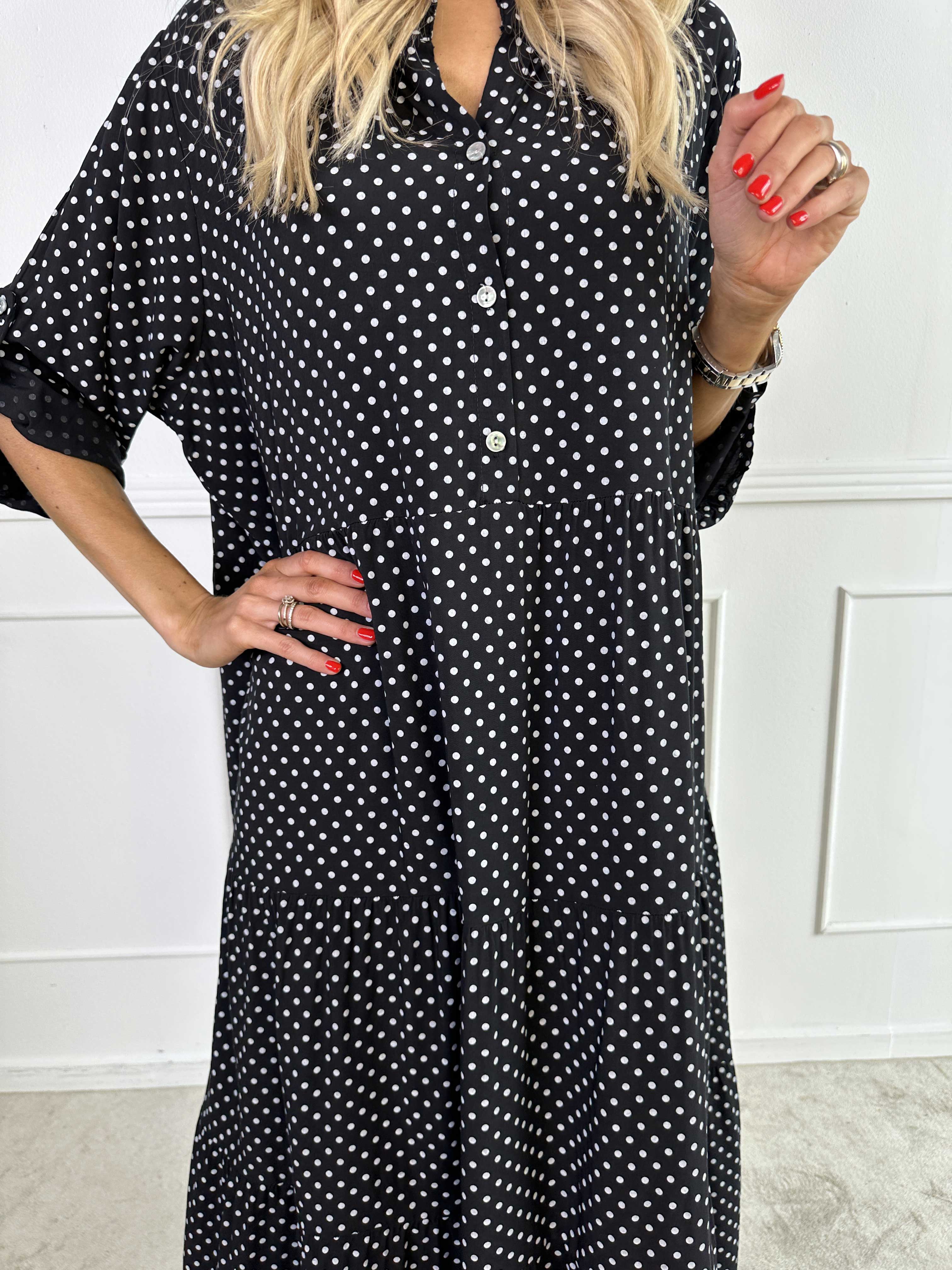 Dotti - Klänning med lager på lager-look i viskos