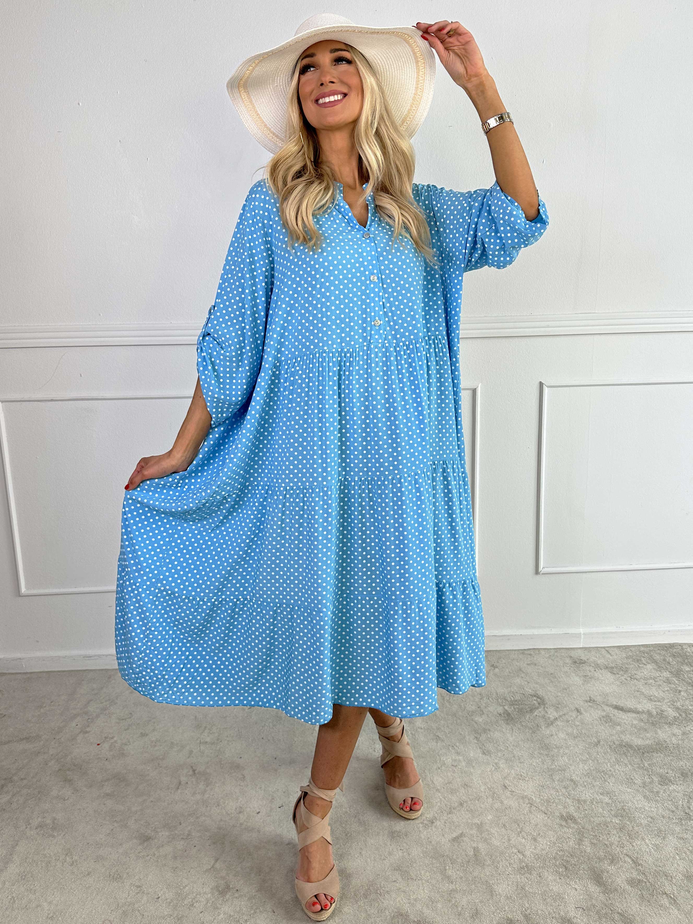 Dotti - Klänning med lager på lager-look i viskos