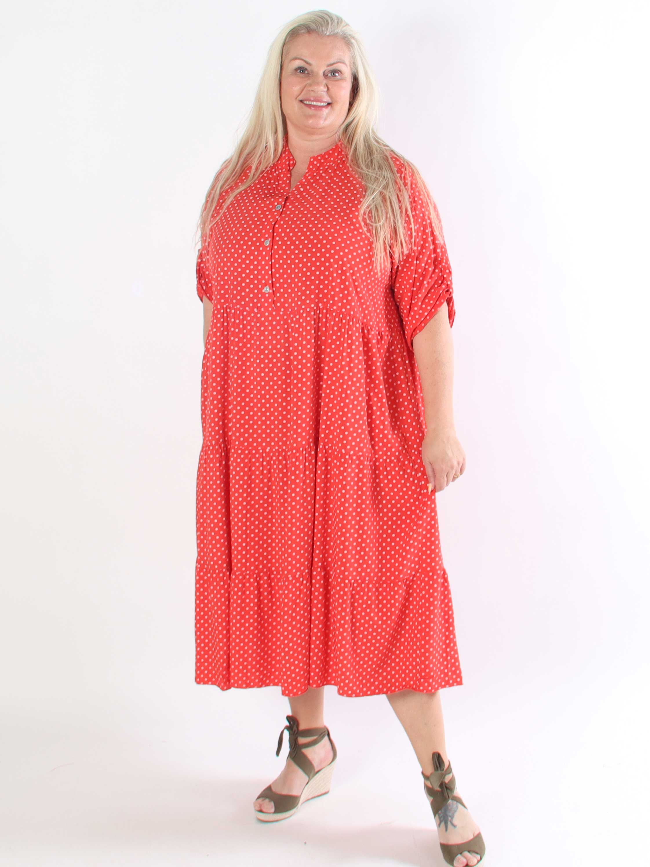 Dotti - Plus size-klänning med lager på lager-look i viskos