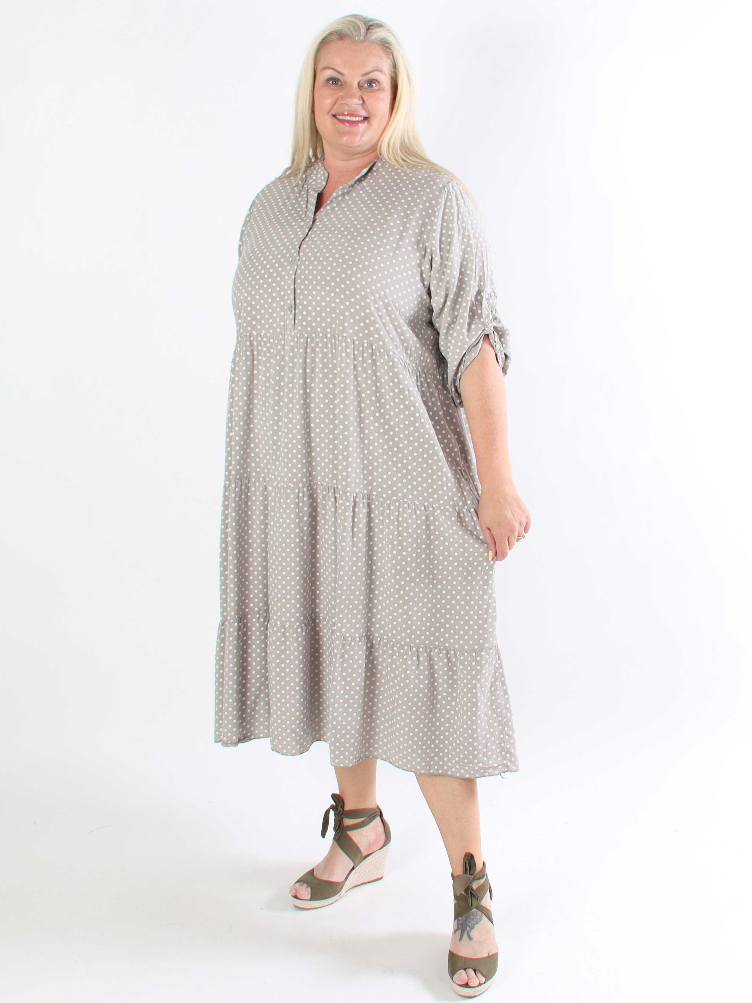 Dotti - Plus size-klänning med lager på lager-look i viskos