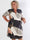 Ebba Abstract Long - Elastisk plus size klänning med fint guldmönster
