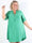 Ebba Gold Long - Elastisk plus size-klänning med guldprickar