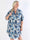 Ebba Pattern Long - Elastisk mönstrad plus size klänning med gulddetaljer