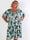 Elna Fiore Short - Blommig elastisk plus size klänning med smock över bysten