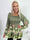 Elna Water Lily Shirt L/S - Elastisk blus med blommigt mönster och smock över bysten