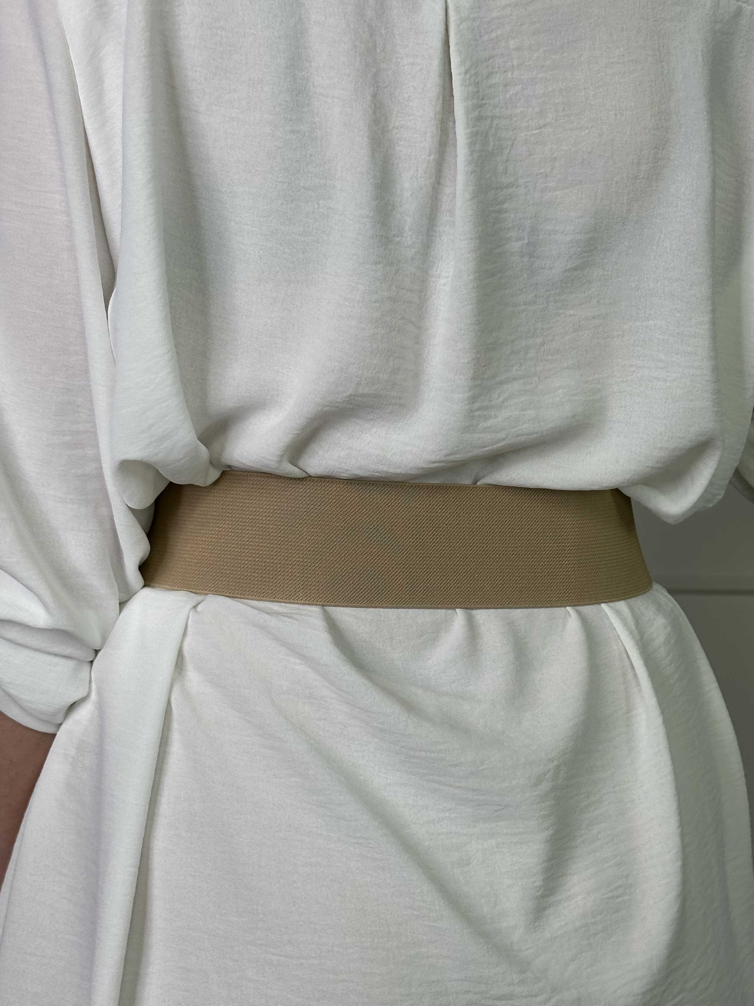Emily - Elastiskt midjebälte med detaljer i läderlook