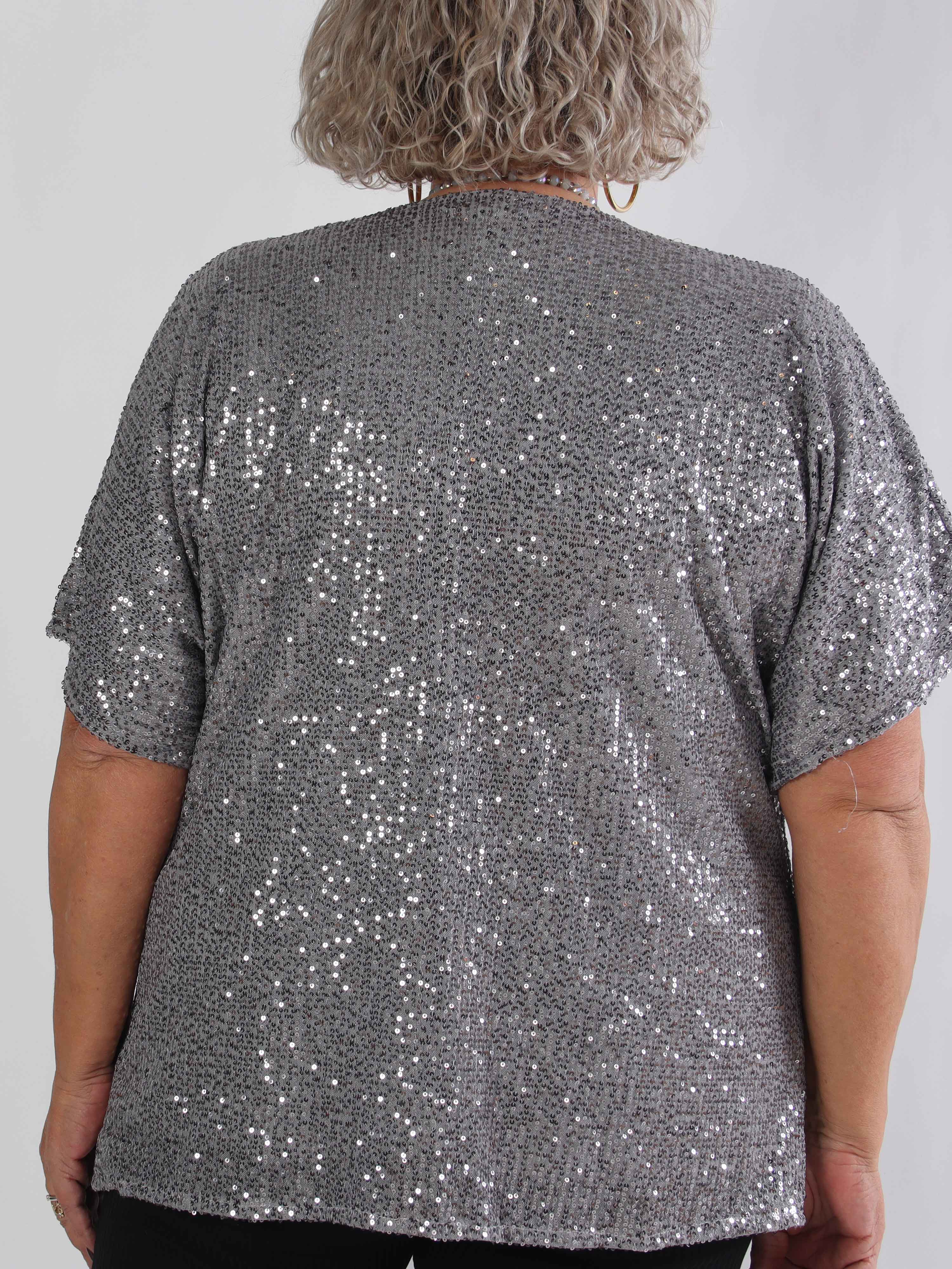 Evandie - Söt glittrande plus size tunika med paljetter