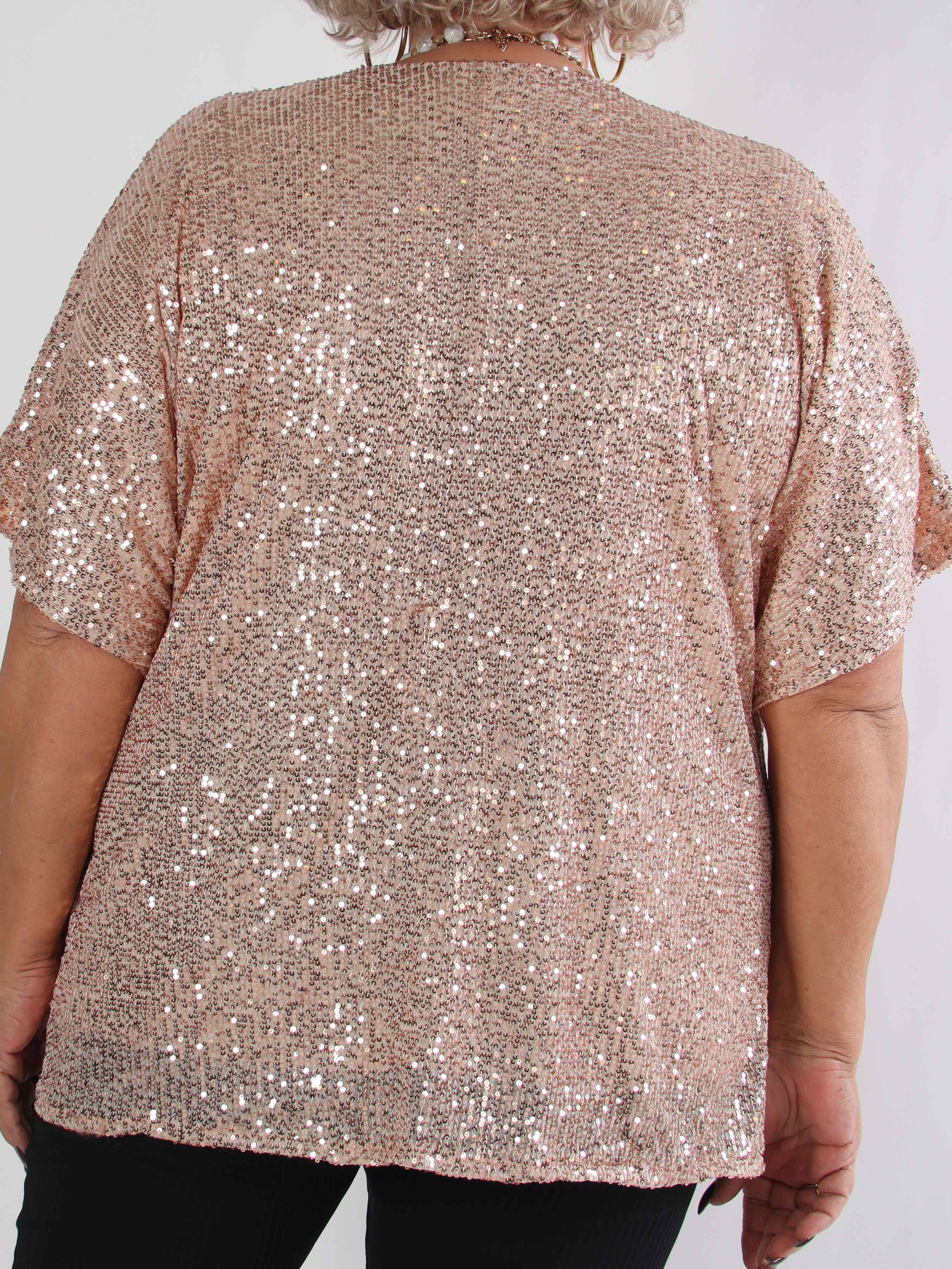 Evandie - Söt glittrande plus size tunika med paljetter