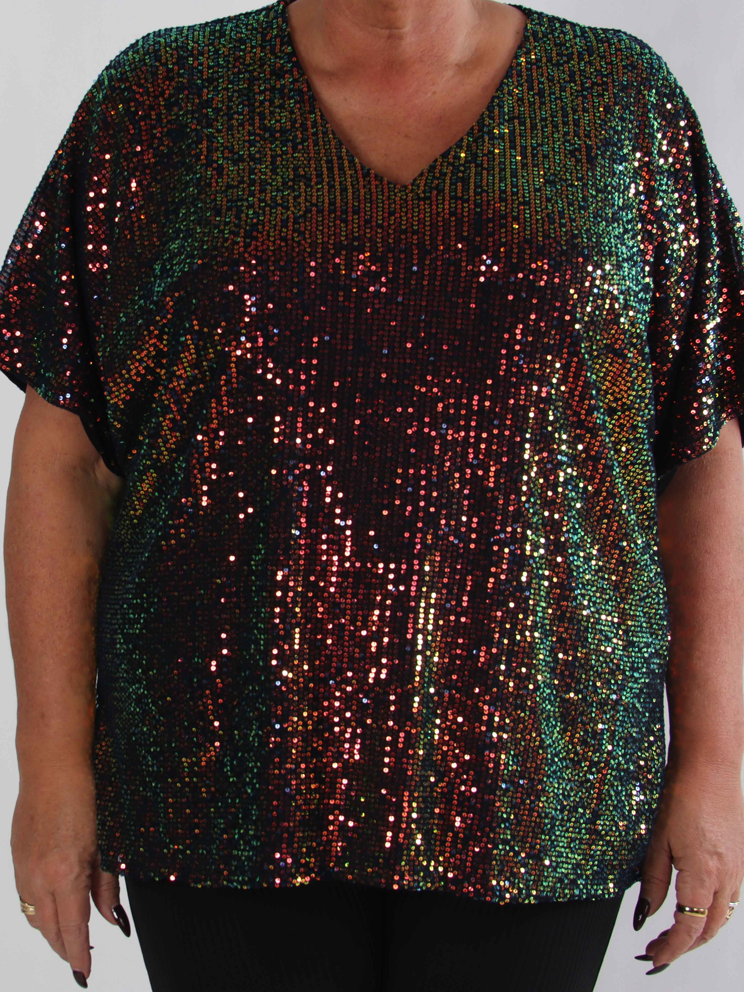 Evandie - Söt glittrande plus size tunika med paljetter