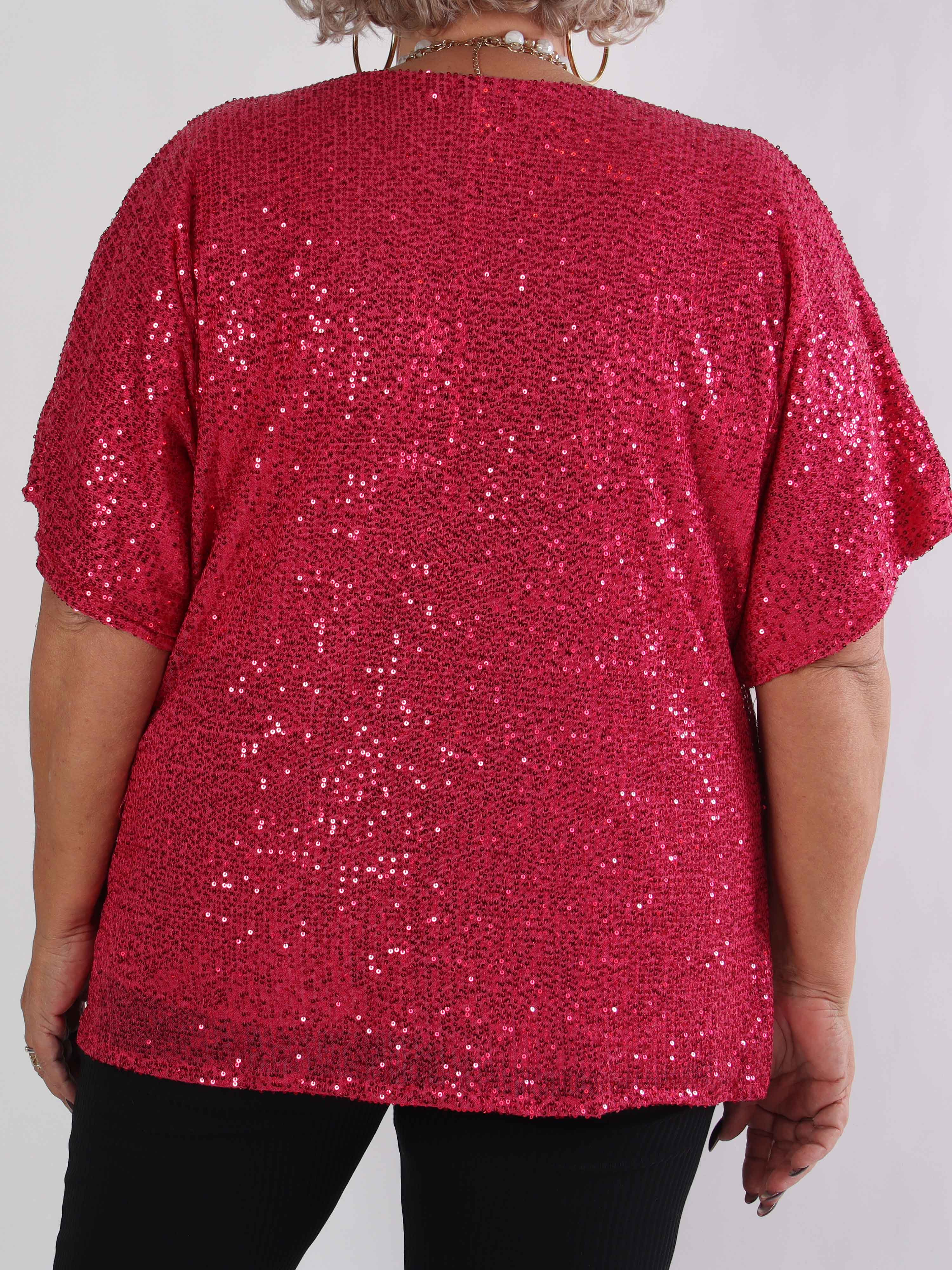 Evandie - Söt glittrande plus size tunika med paljetter