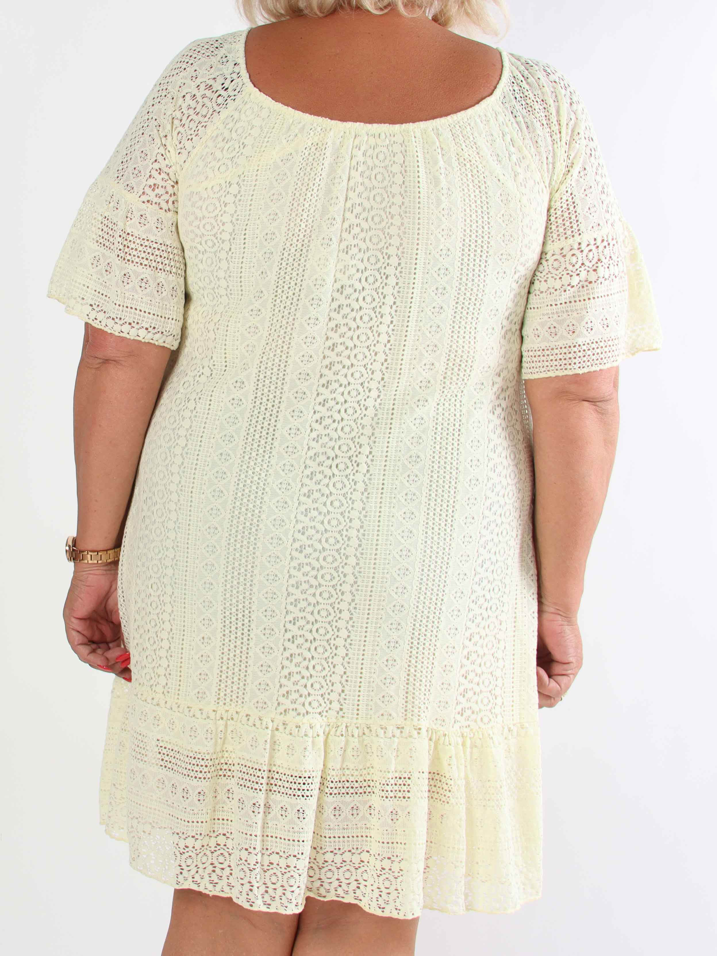 Galateia Sleeves - Plus size klänning i mjuk spets i bomull