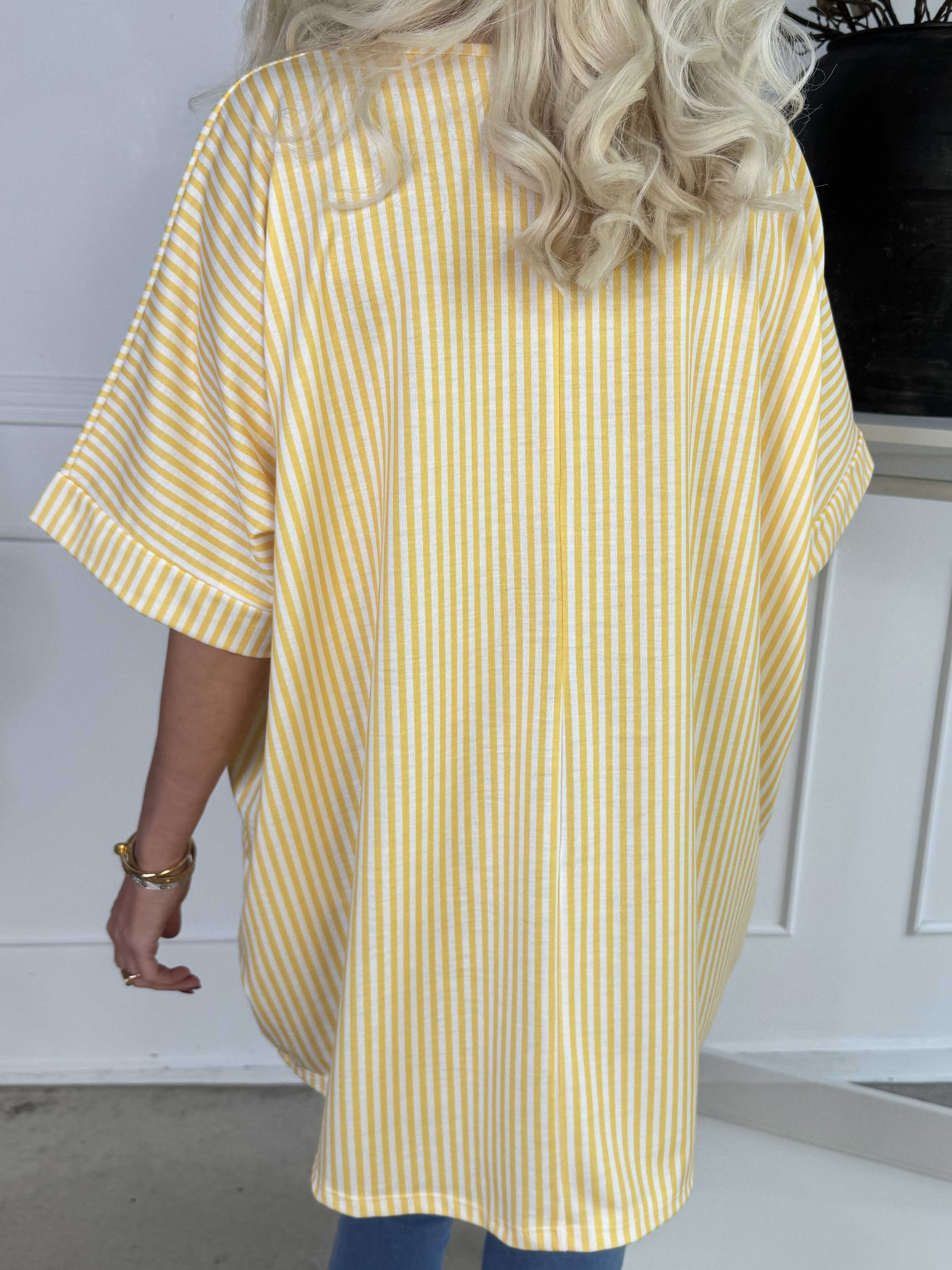 Mintu Stripe - Mjuk t-shirt med vogue stående med glittrande similisten