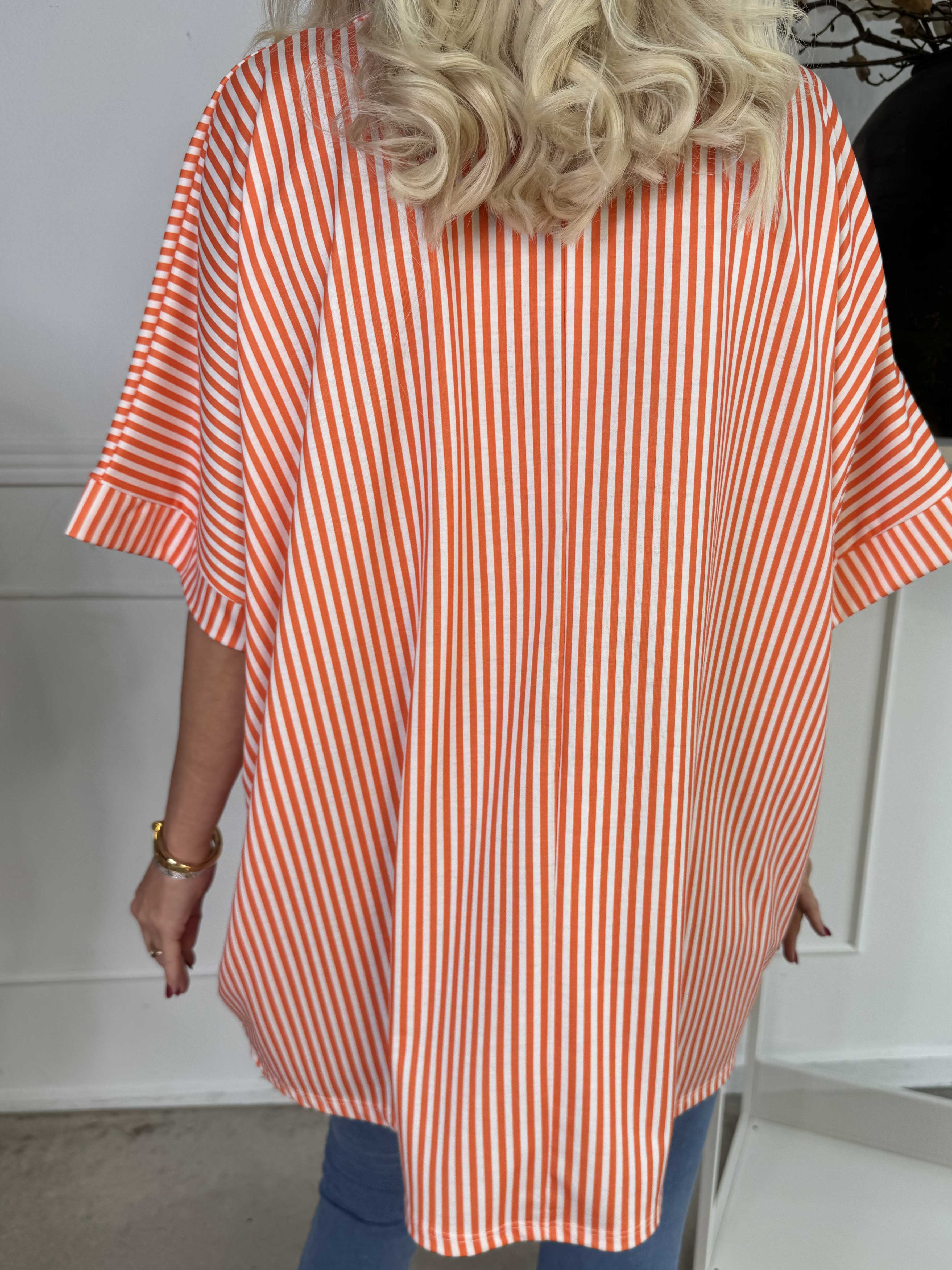 Mintu Stripe - Mjuk t-shirt med vogue stående med glittrande similisten