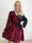Bling - Söt plus size velourklänning i omlottlook med paljetter