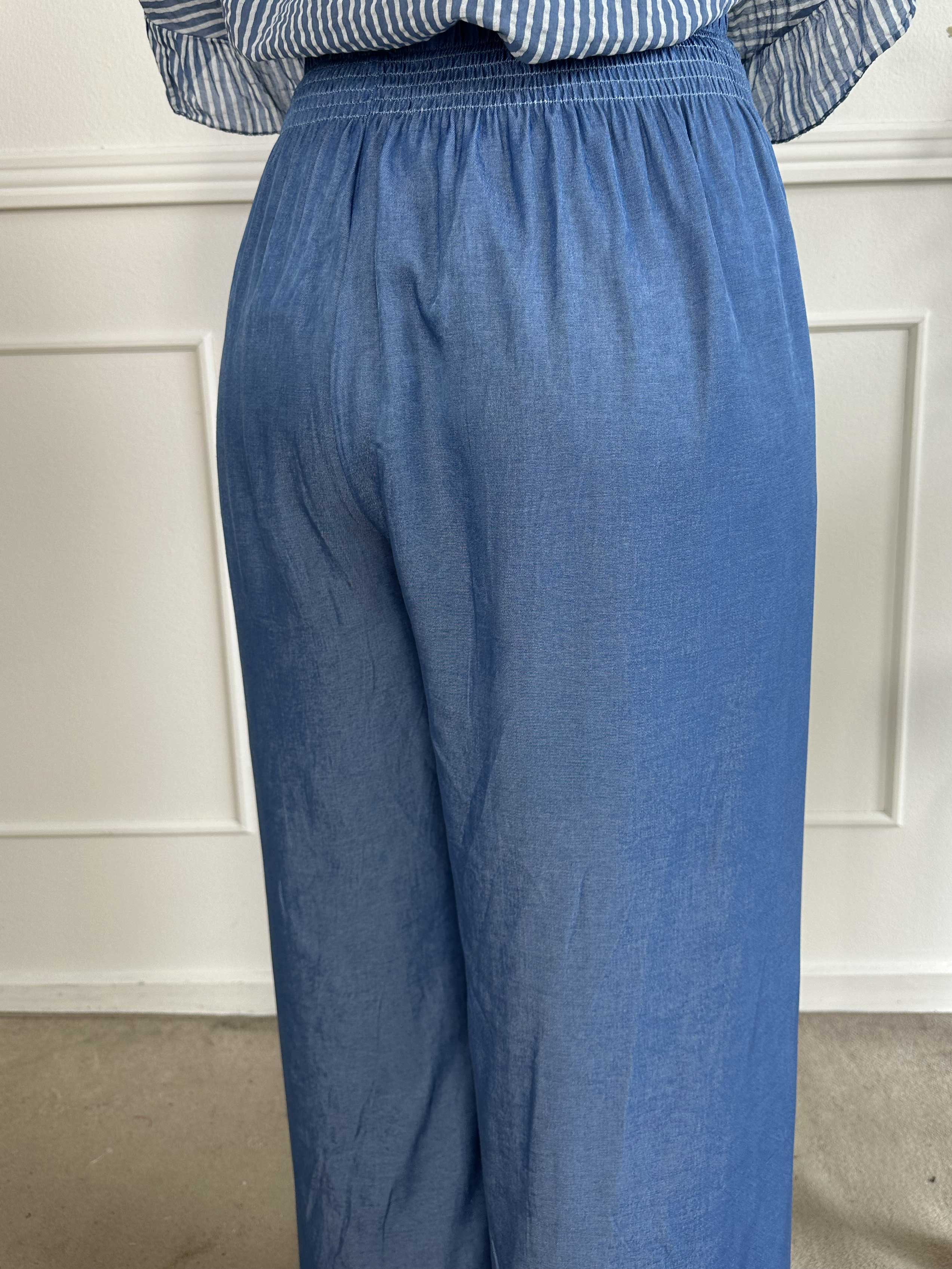 Pams Denim Pants - Lösa byxor med resår i midjan