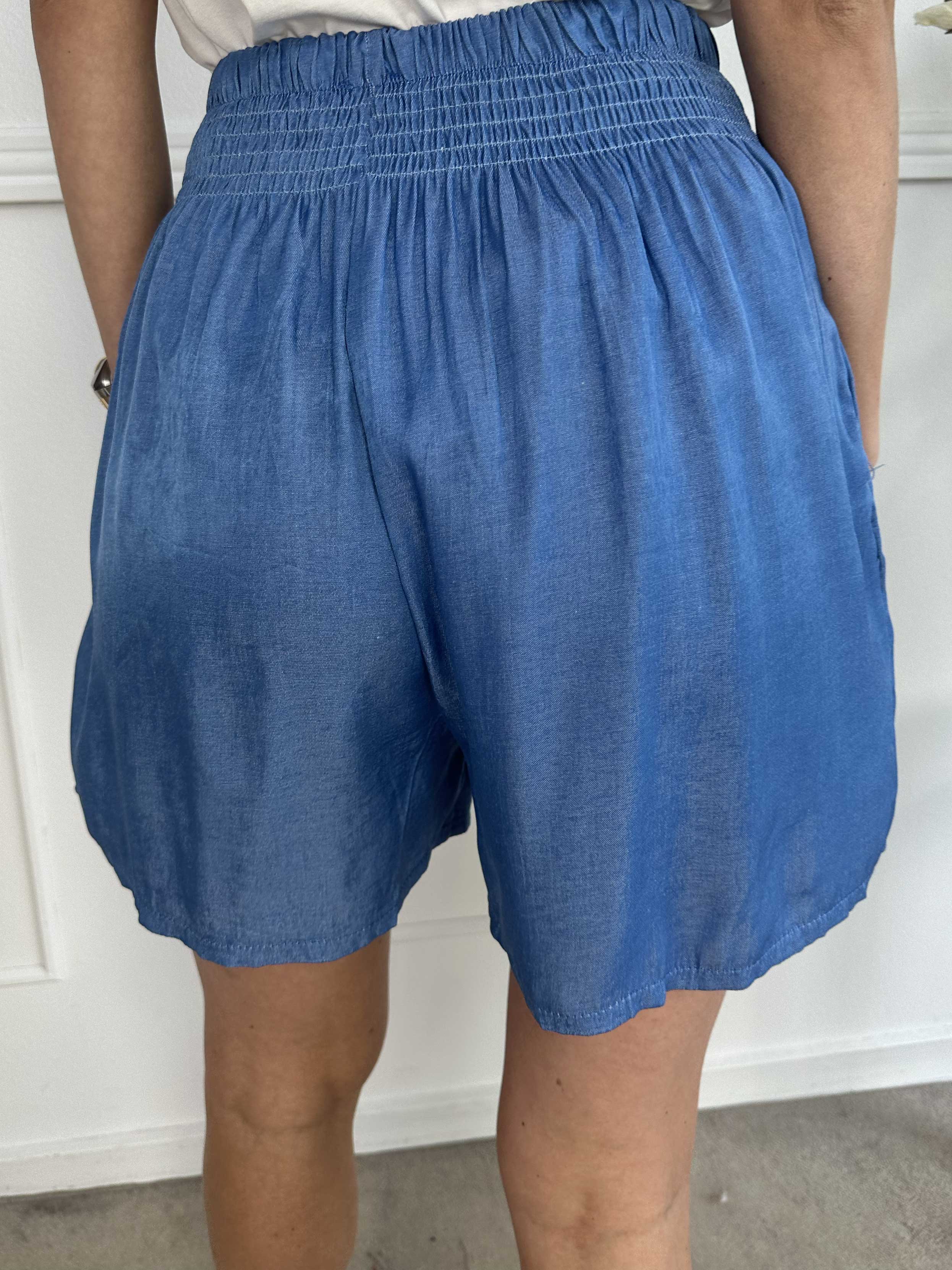 Pams Denim Shorts - Lösa shorts med resår i midjan