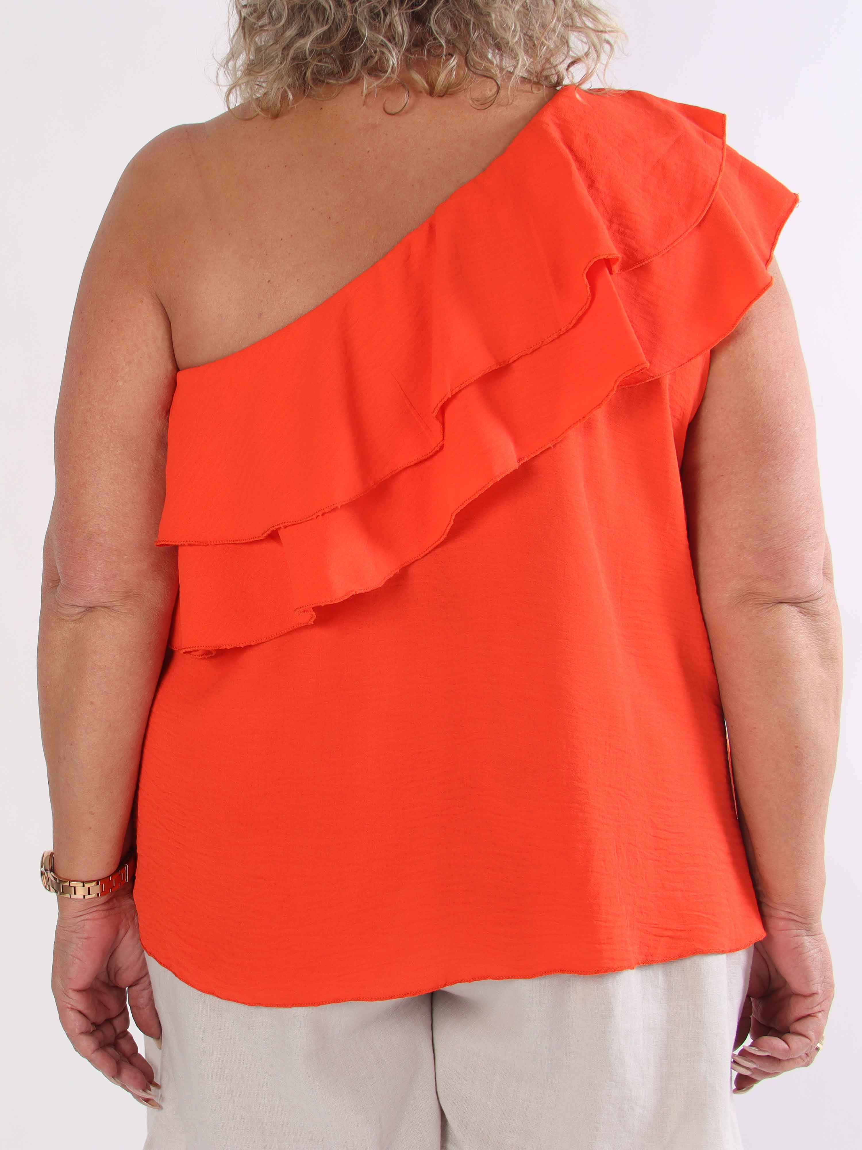 Catelyn Top - Söt one shoulder topp med volanger