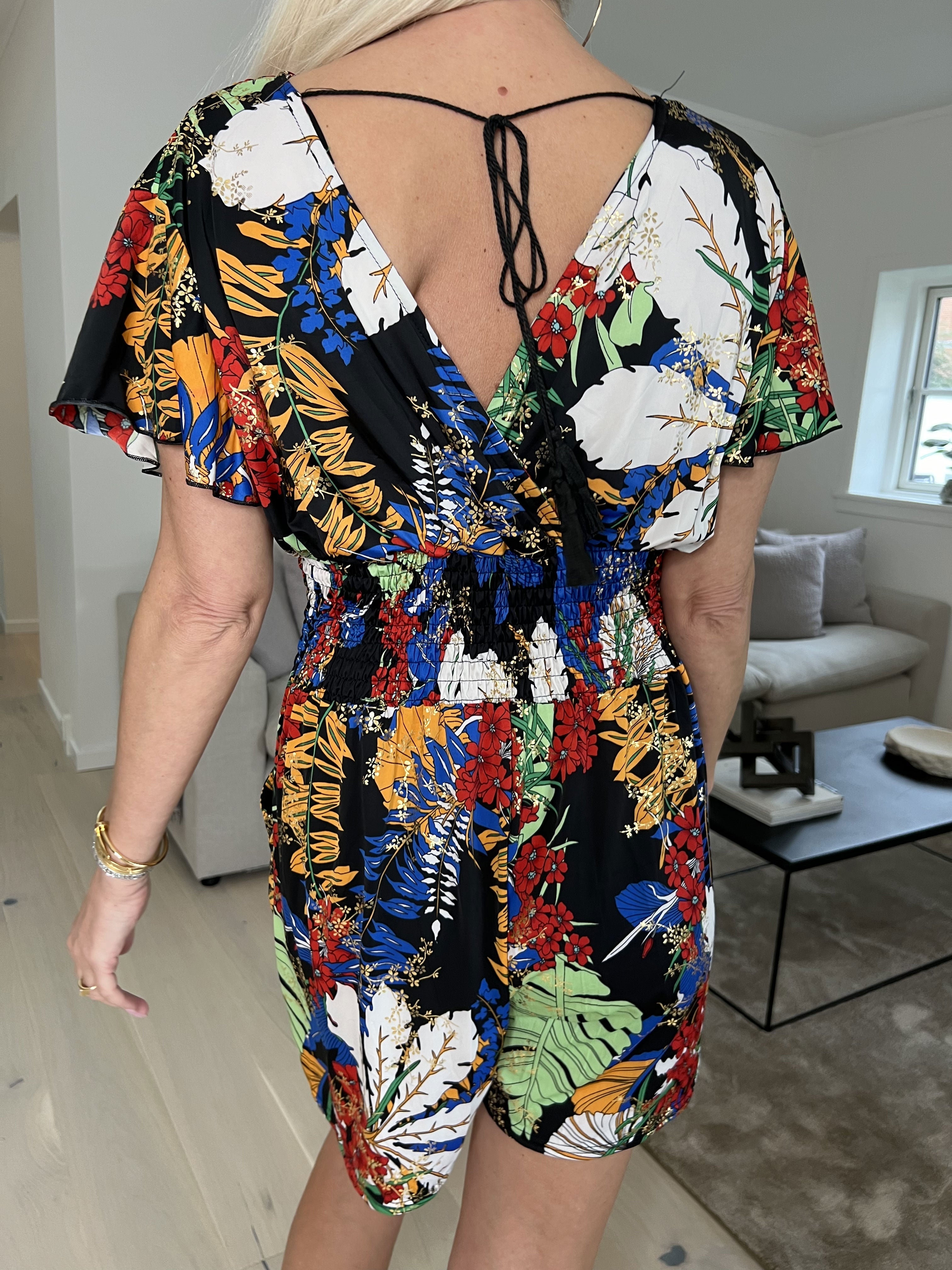 Pams Botanic Playsuit O/B - Mönstrad playsuit med resår